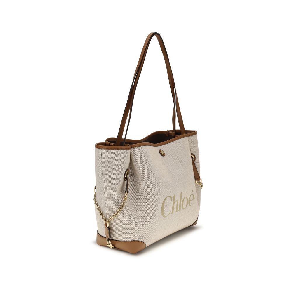 Chloé Clover Double Carry Bag - Canvas Clay Brown