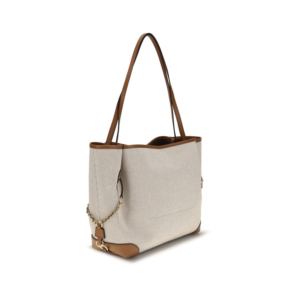 Chloé Clover Double Carry Bag - Canvas Clay Brown