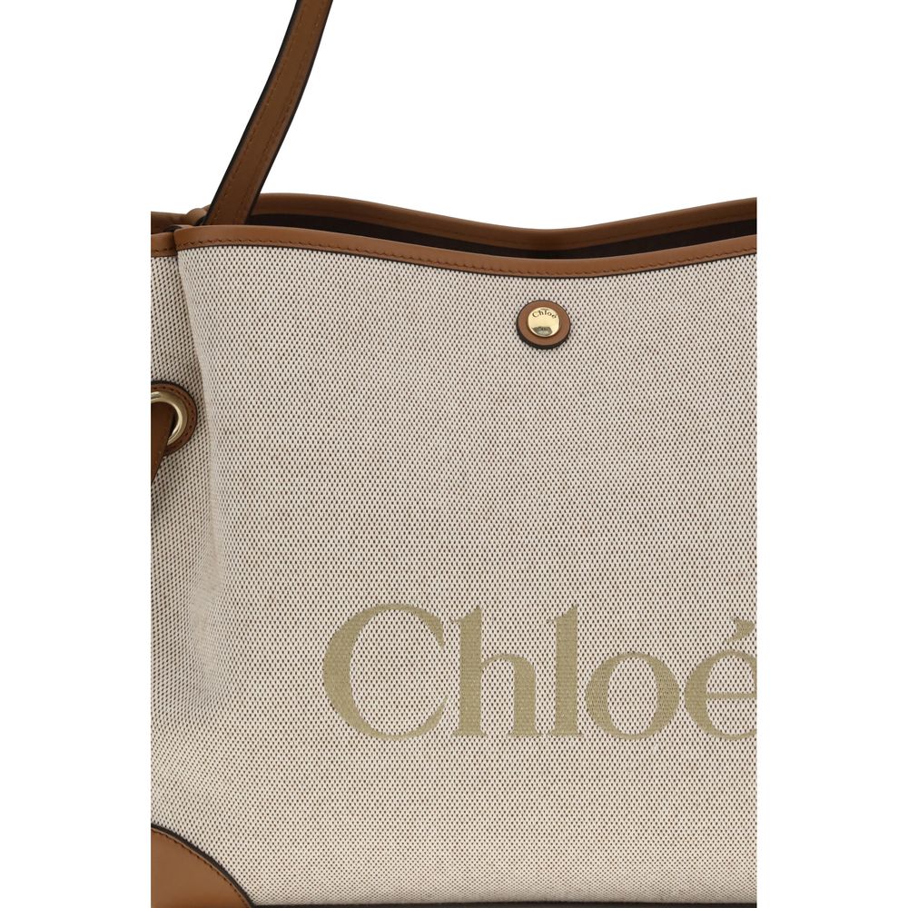 Chloé Clover Double Carry Bag - Canvas Clay Brown