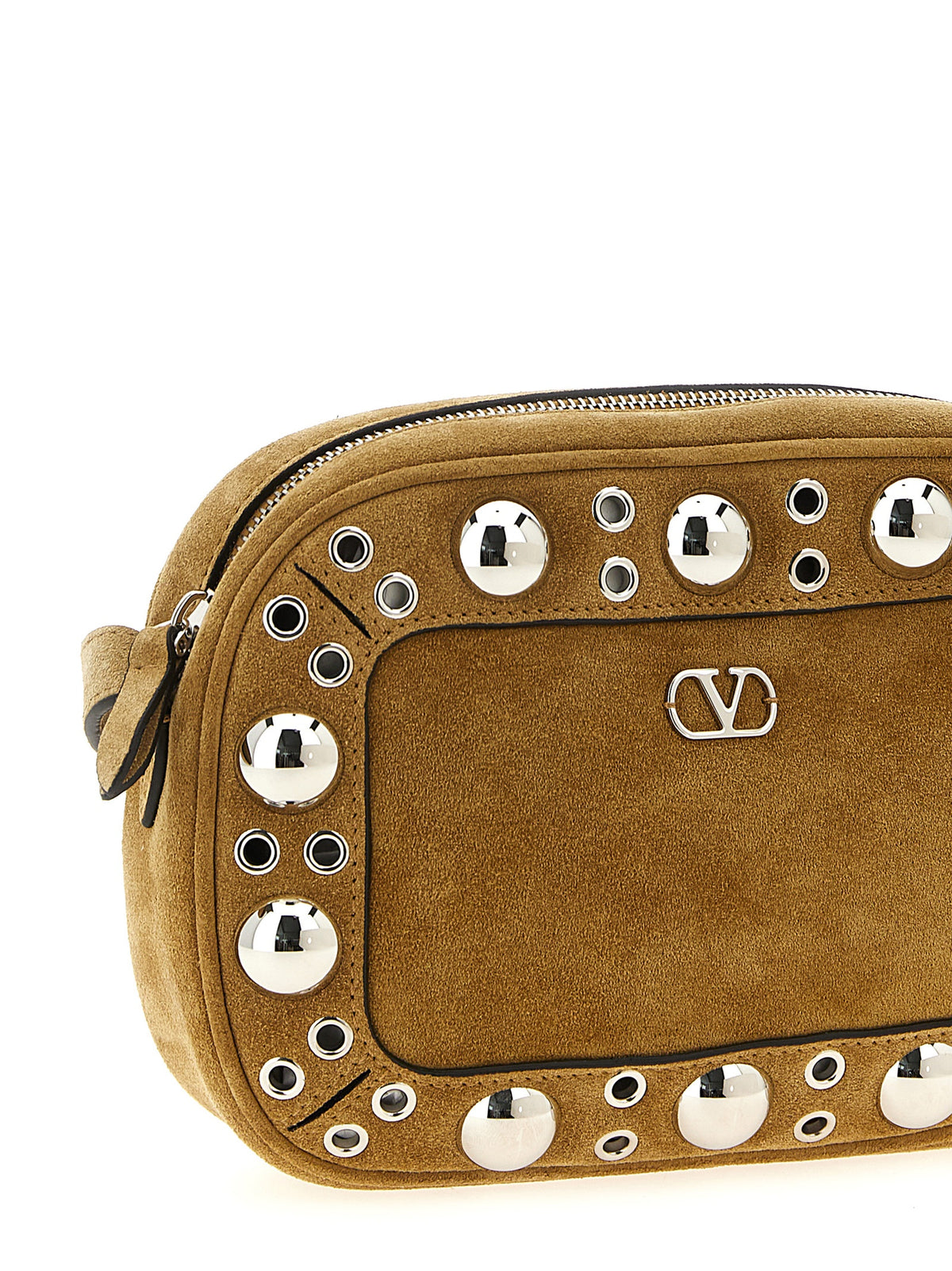 Valentino Garavani Nellcôte Shoulder Bag - Havana Beige Suede