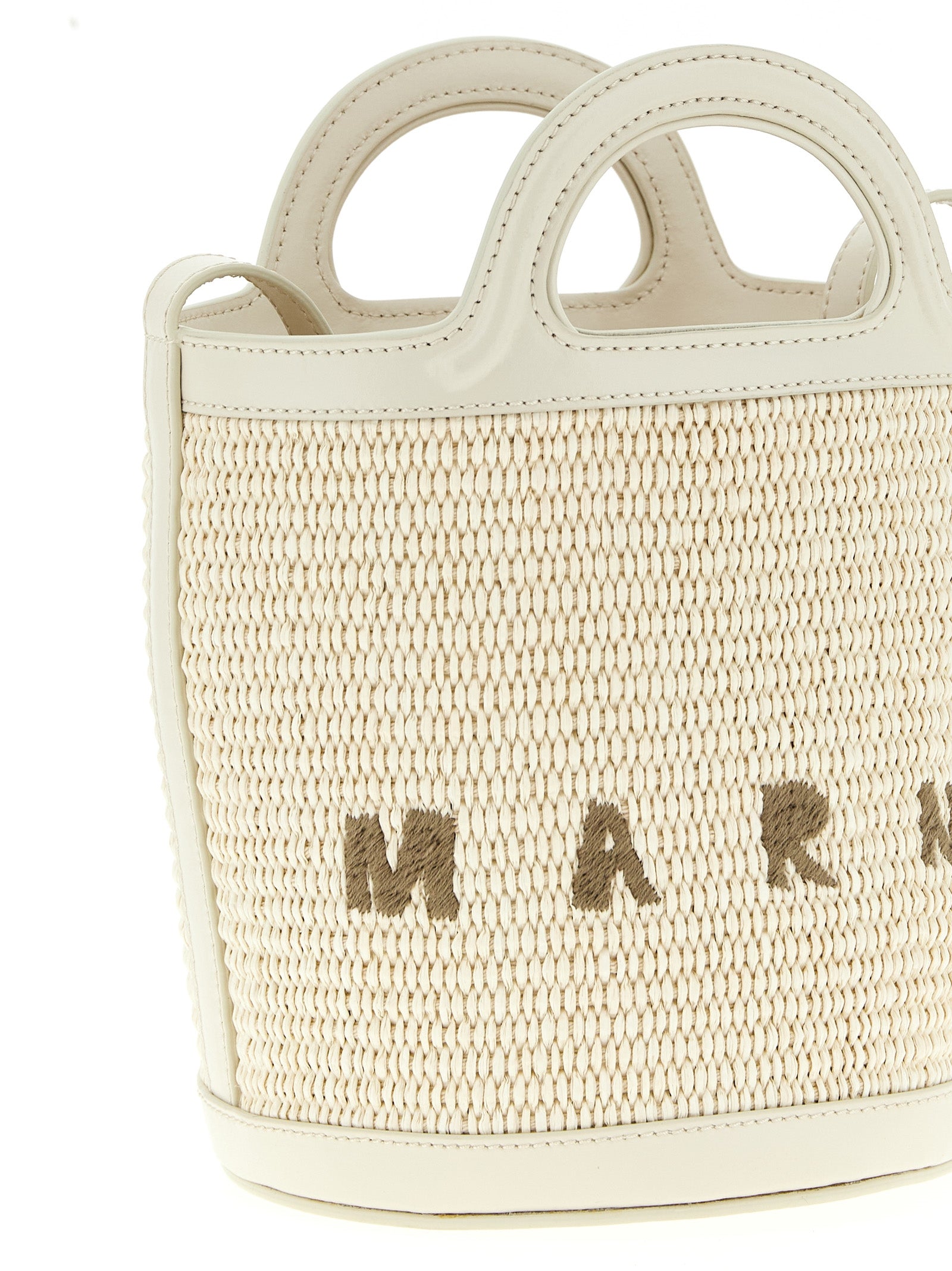 Marni Tropicalia Small Bag - Shell Ivory Leather & Raffia