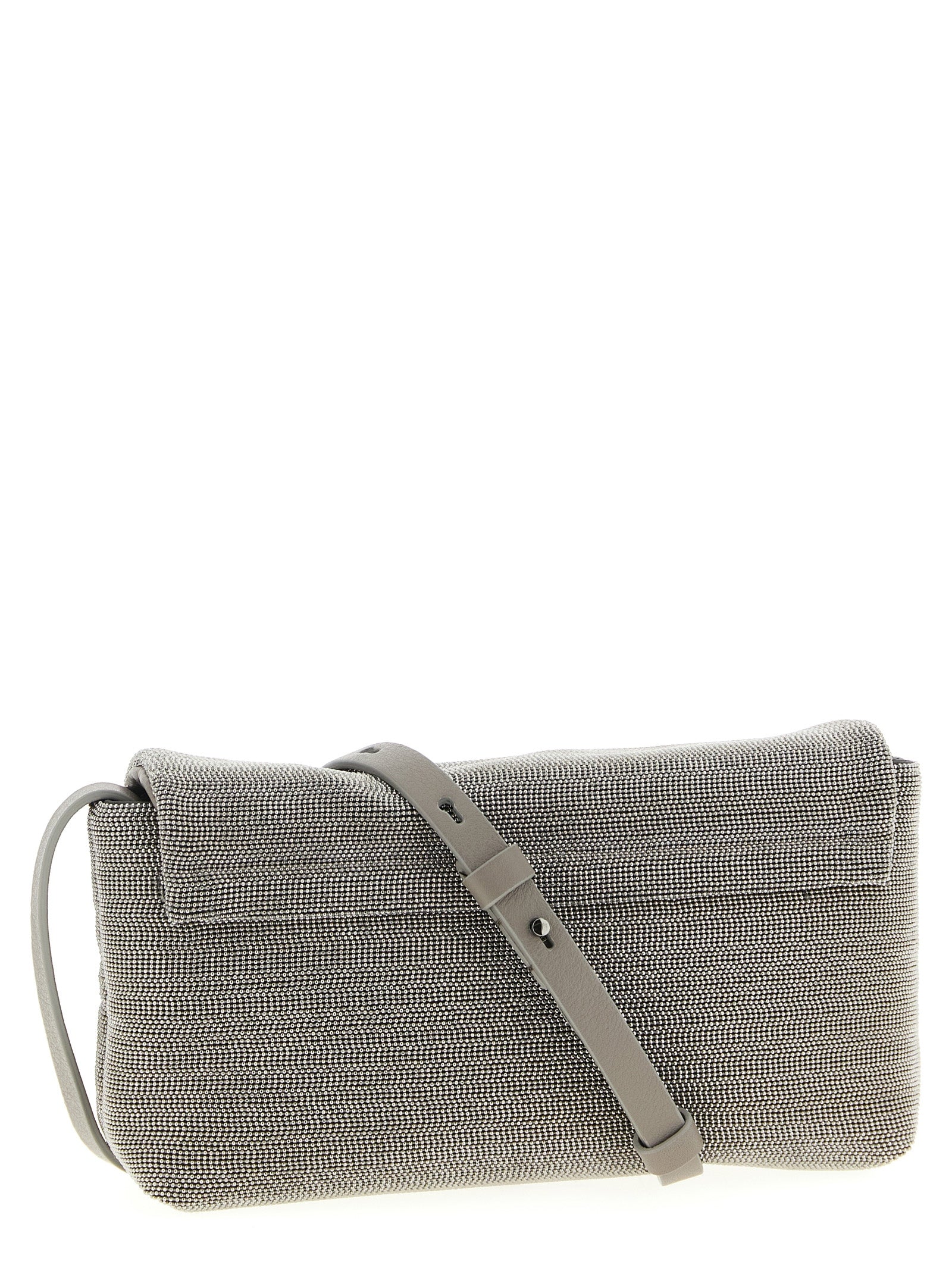 Brunello Cucinelli Precious Flap Shoulder Bag - Lignite Grey