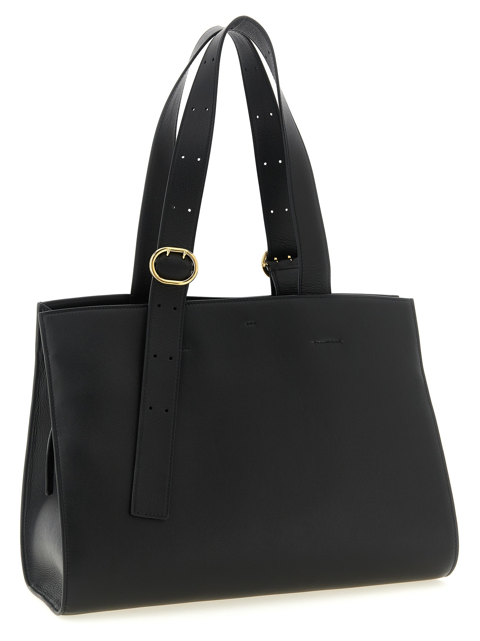 Jil Sander Cannolo East-West Tote - Black
