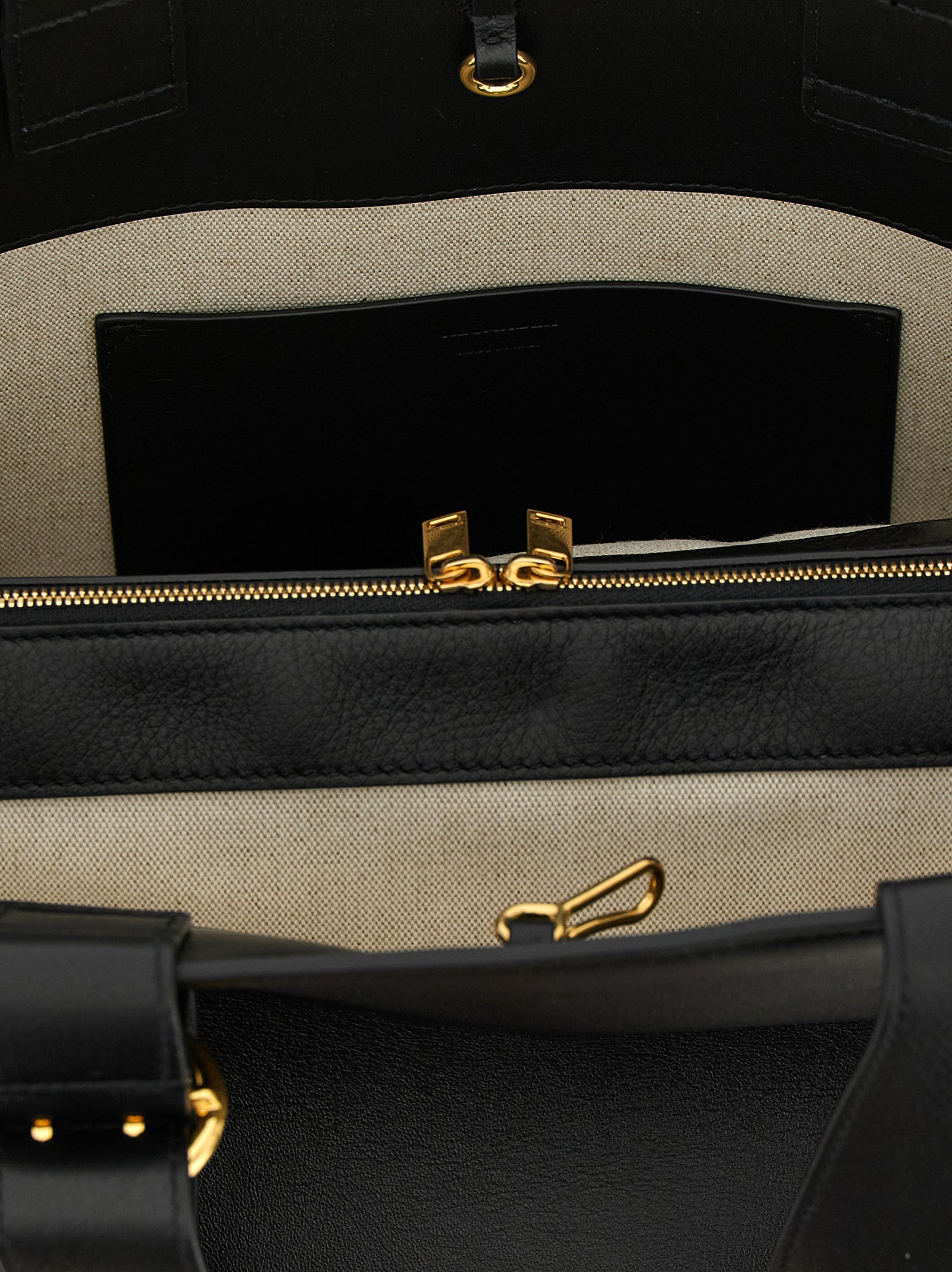 Jil Sander Cannolo East-West Tote - Black
