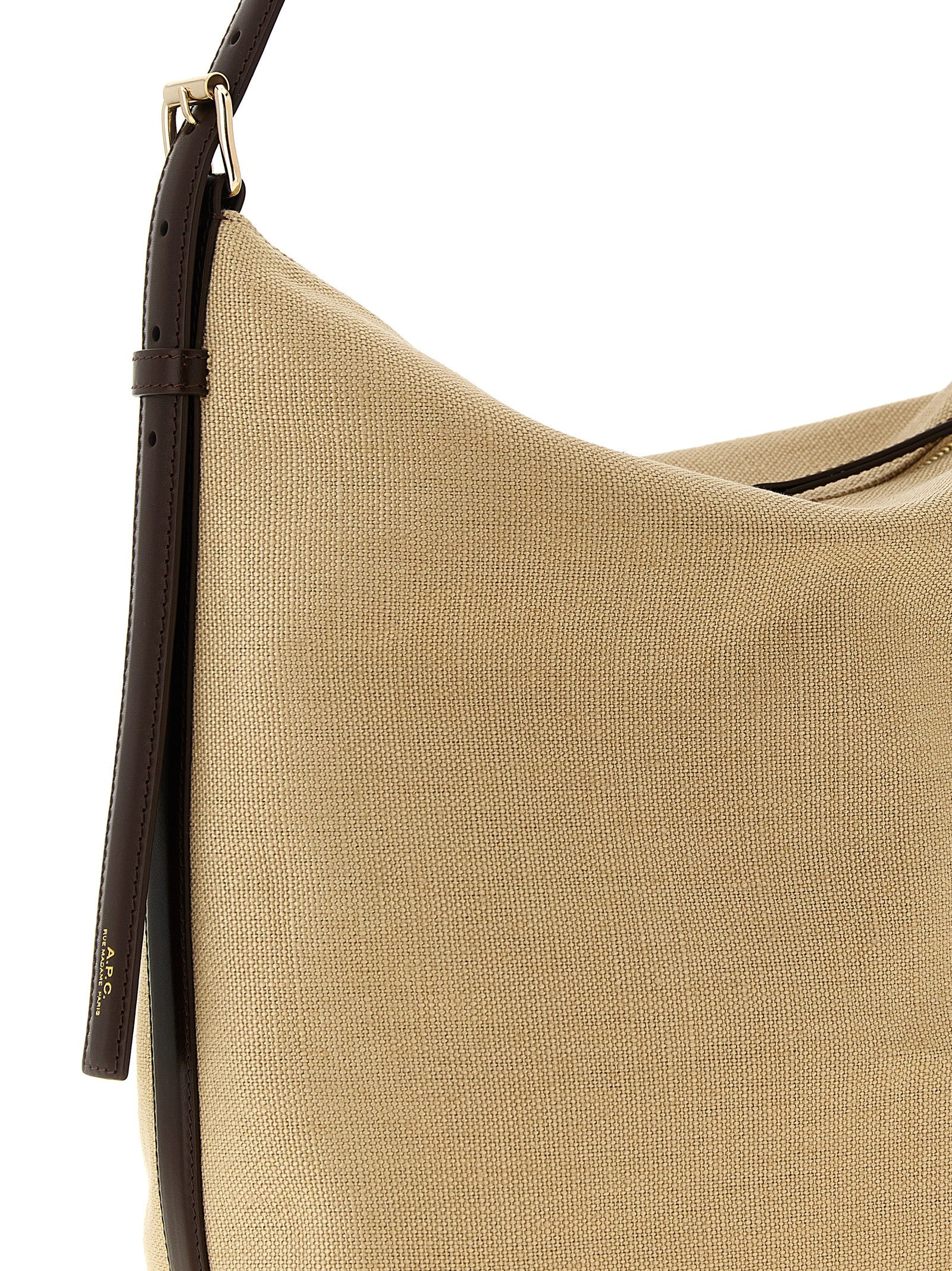 A.P.C. Vera Shoulder Bag - Beige Canvas and Leather