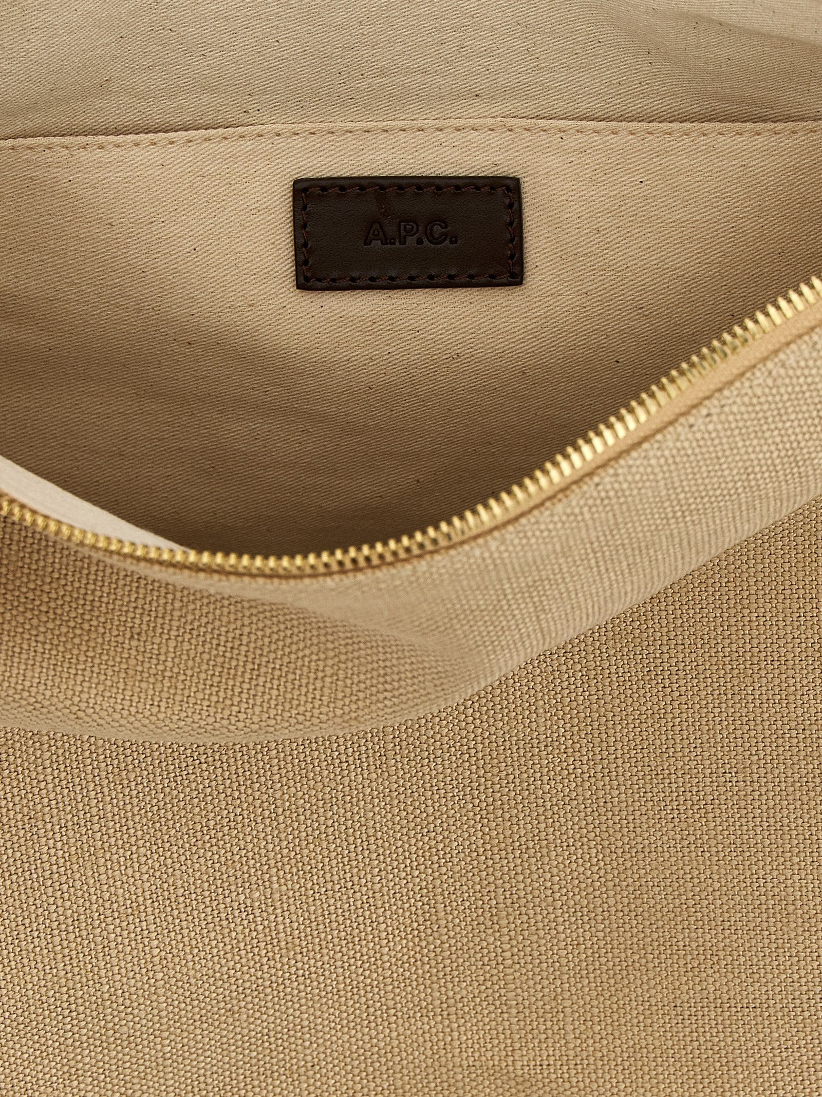 A.P.C. Vera Shoulder Bag - Beige Canvas and Leather