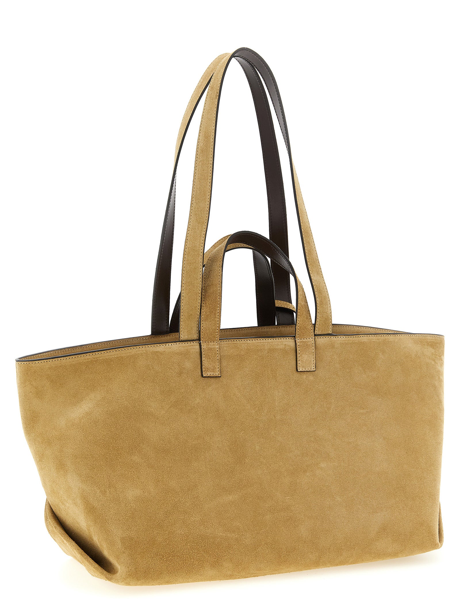 A.P.C. Le Drummer Bag - Beige and Chestnut Brown Suede