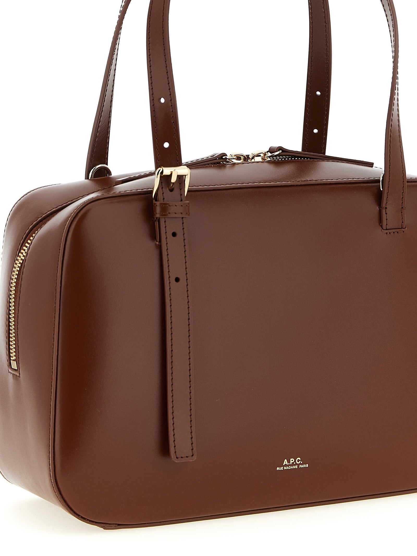 A.P.C. Virginie Horizontal Box Bag - Noisette Leather