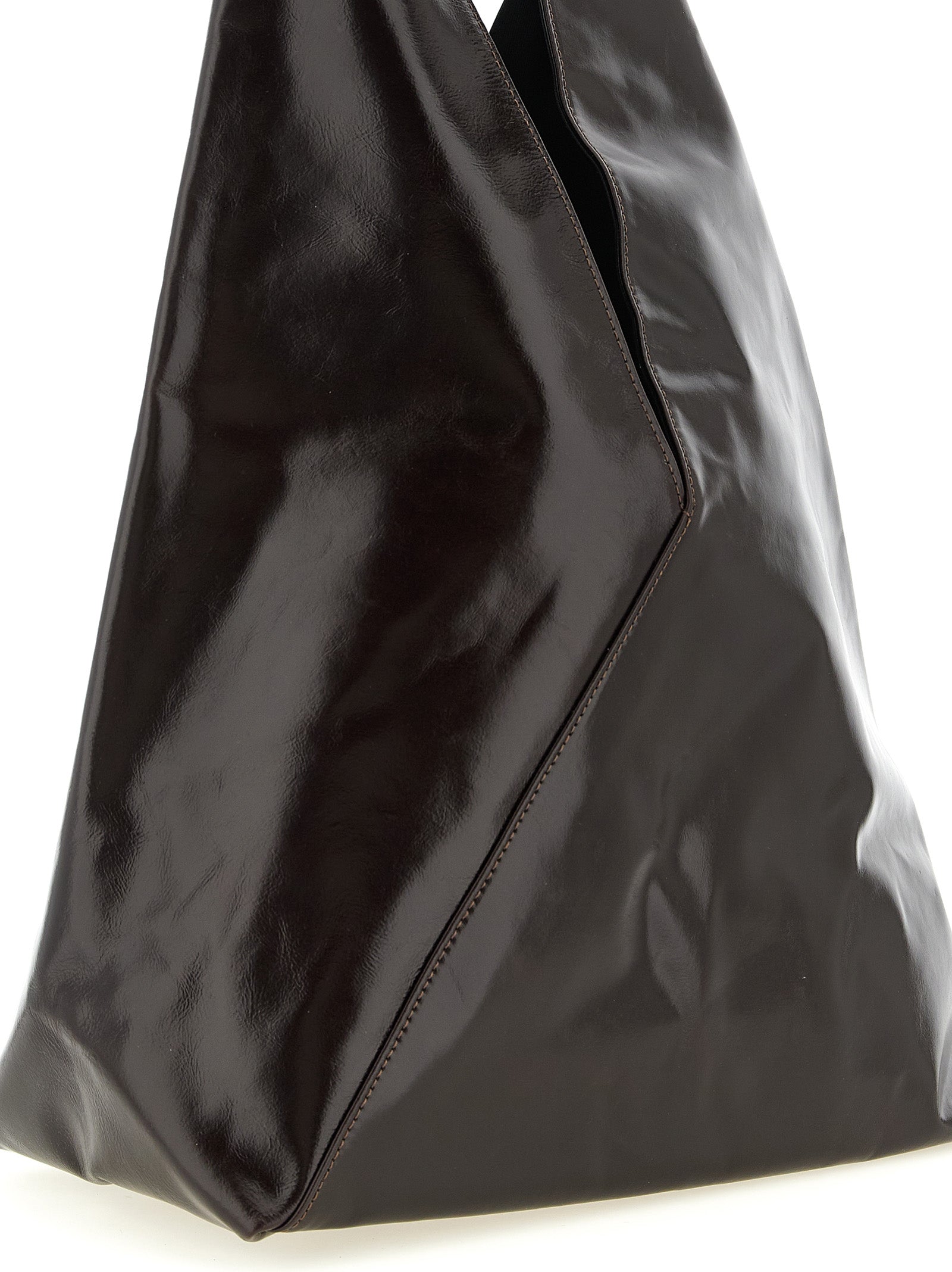 MM6 Japanese Bag Jewel Handle - Brown Leather