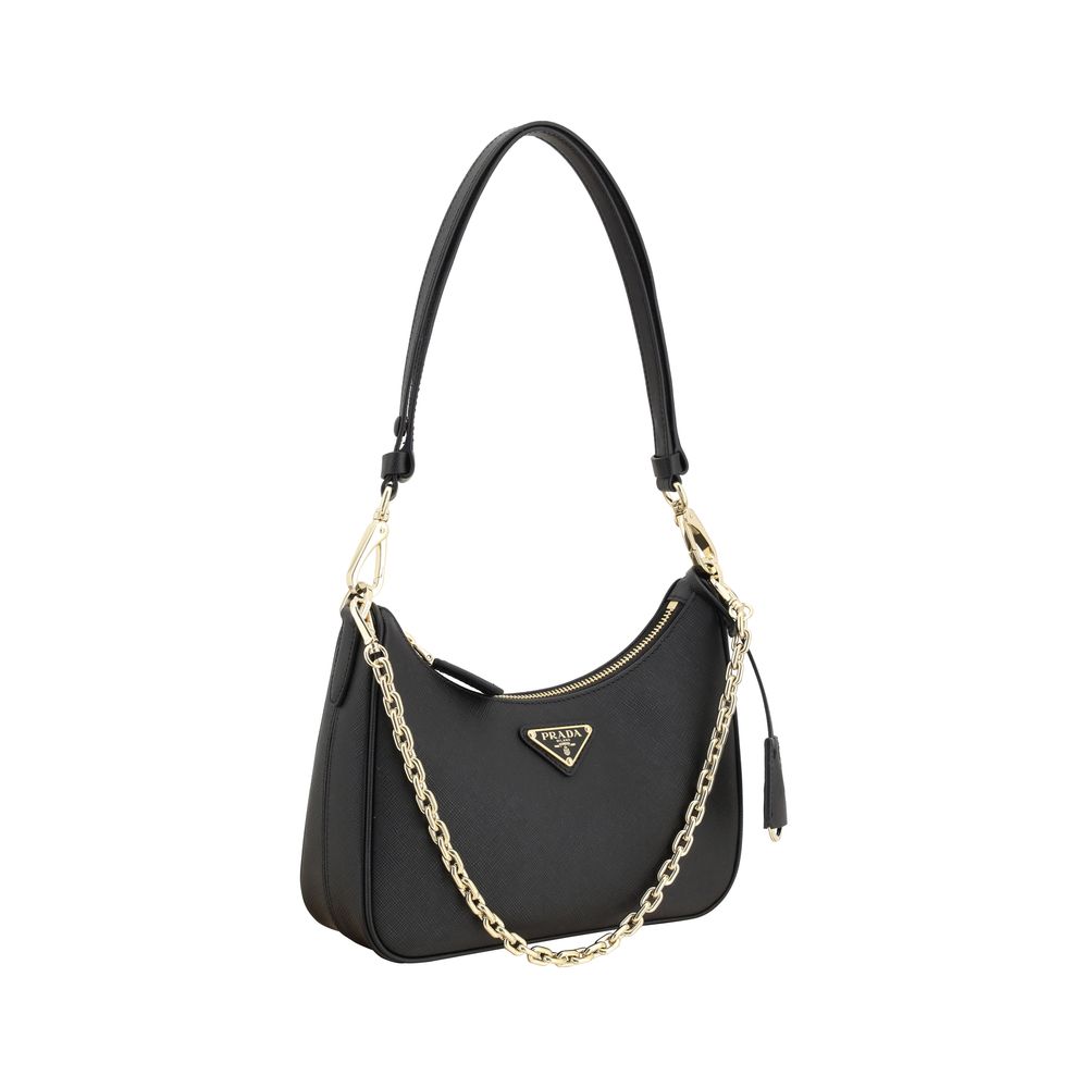 Prada Re-Edition Mini Saffiano Leather Bag - Black