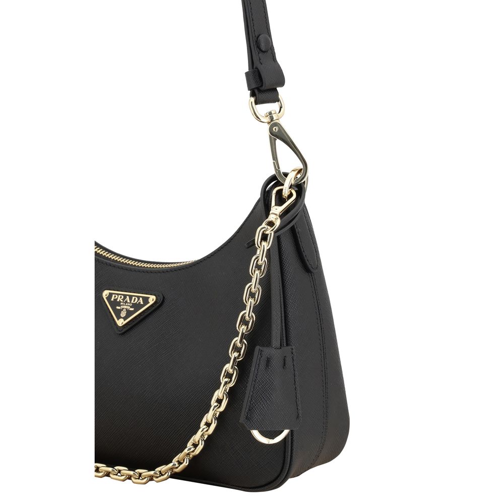 Prada Re-Edition Mini Saffiano Leather Bag - Black