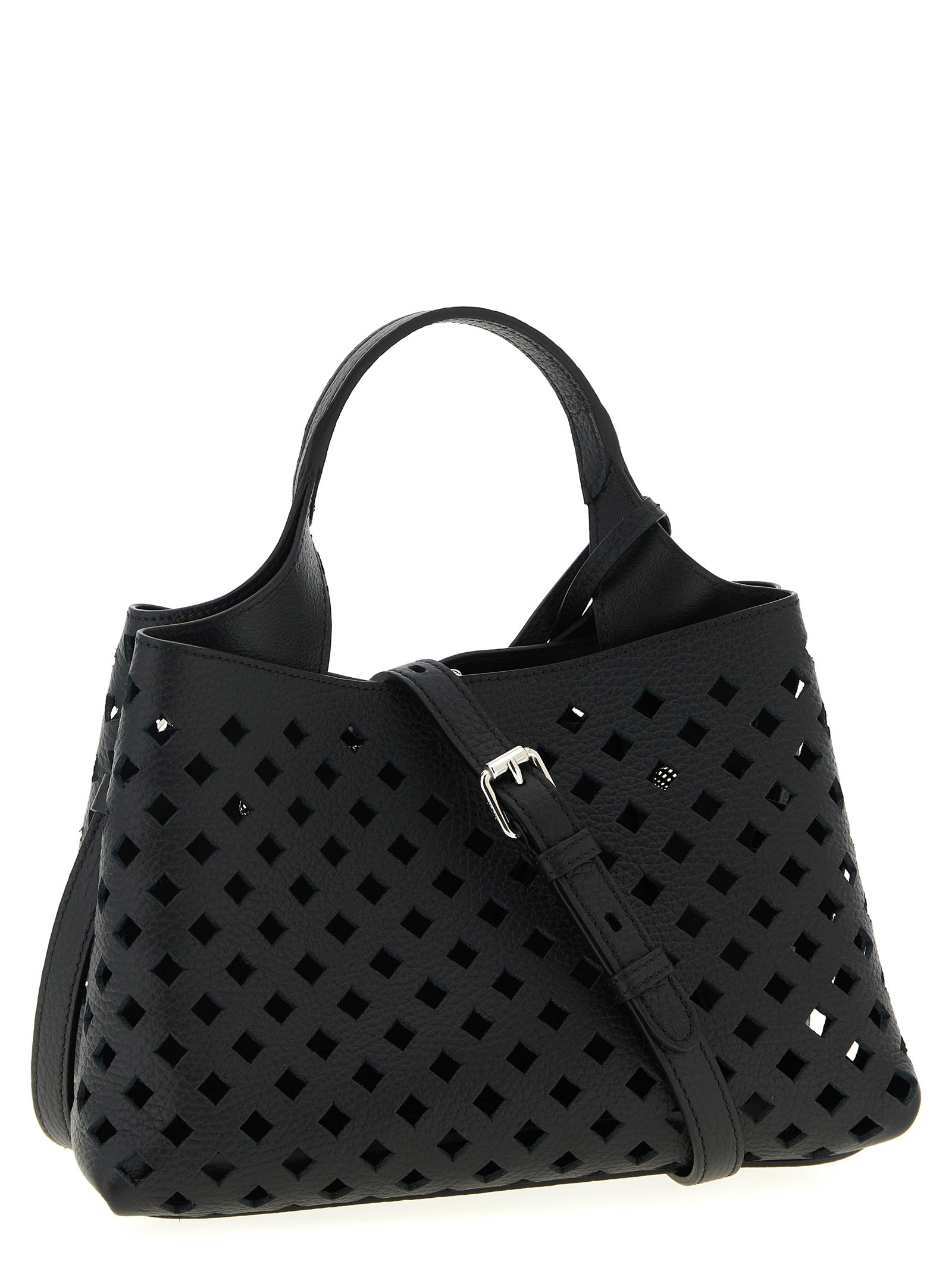 Tod's Micro Bag with Perforated Detailing - Black Leather