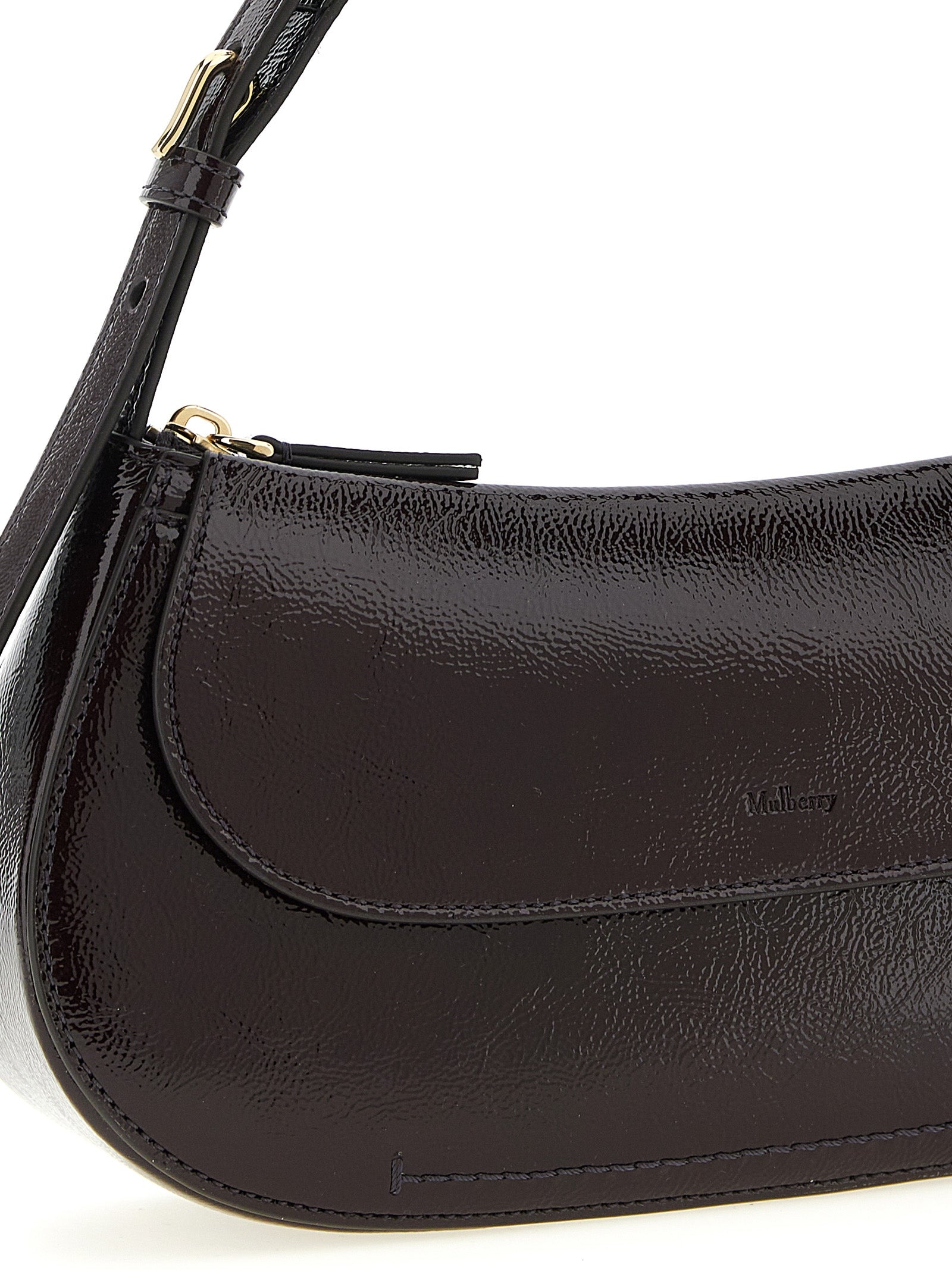 Mulberry Clovelly Shoulder Bag - Deep Aubergine Patent Leather