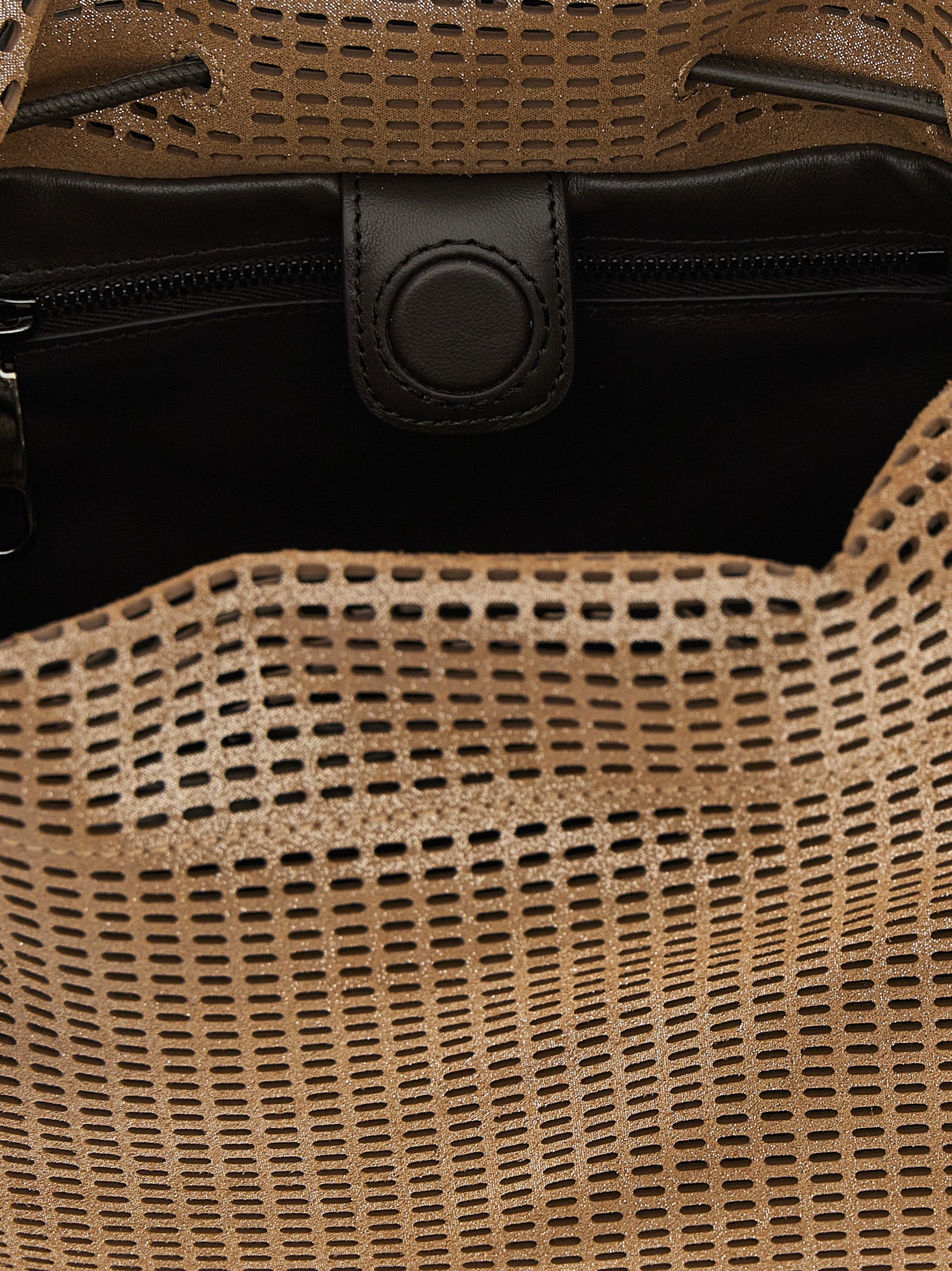 Brunello Cucinelli Mellow Small Bucket Bag - Brown Sparkling Net Leather