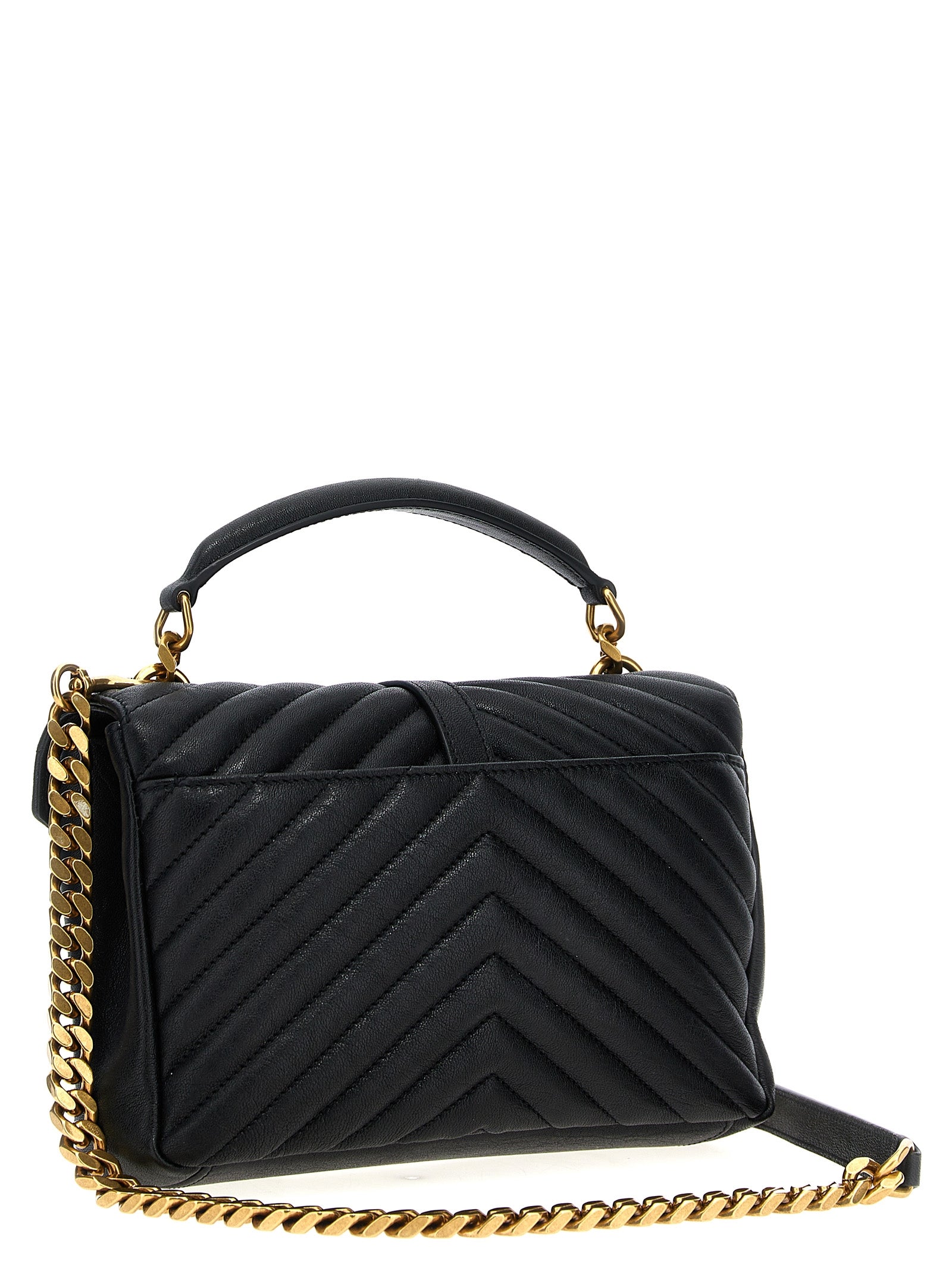 Saint Laurent College Medium Quilted Leather Bag - Black