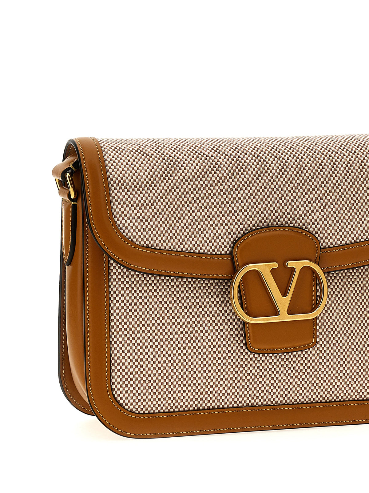Valentino Garavani 9 to 5 Canvas Shoulder Bag - Beige