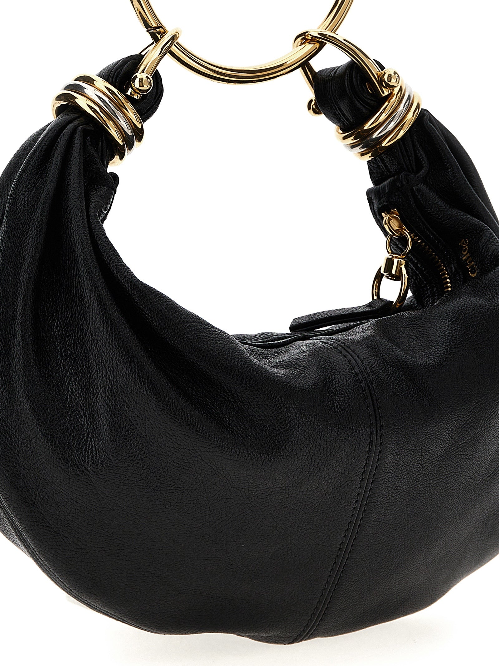 Chloé Bracelet Small Hobo Bag - Black Grained Leather