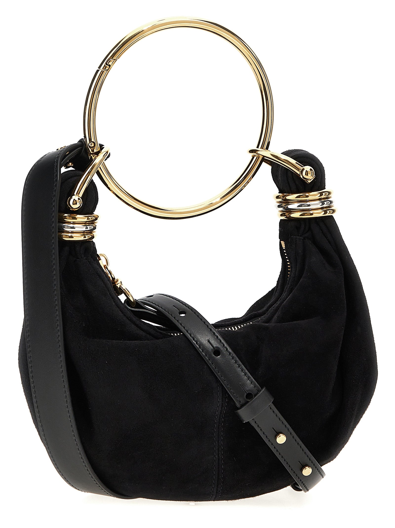 Chloé Bracelet Mini Hobo Bag - Black Suede Leather