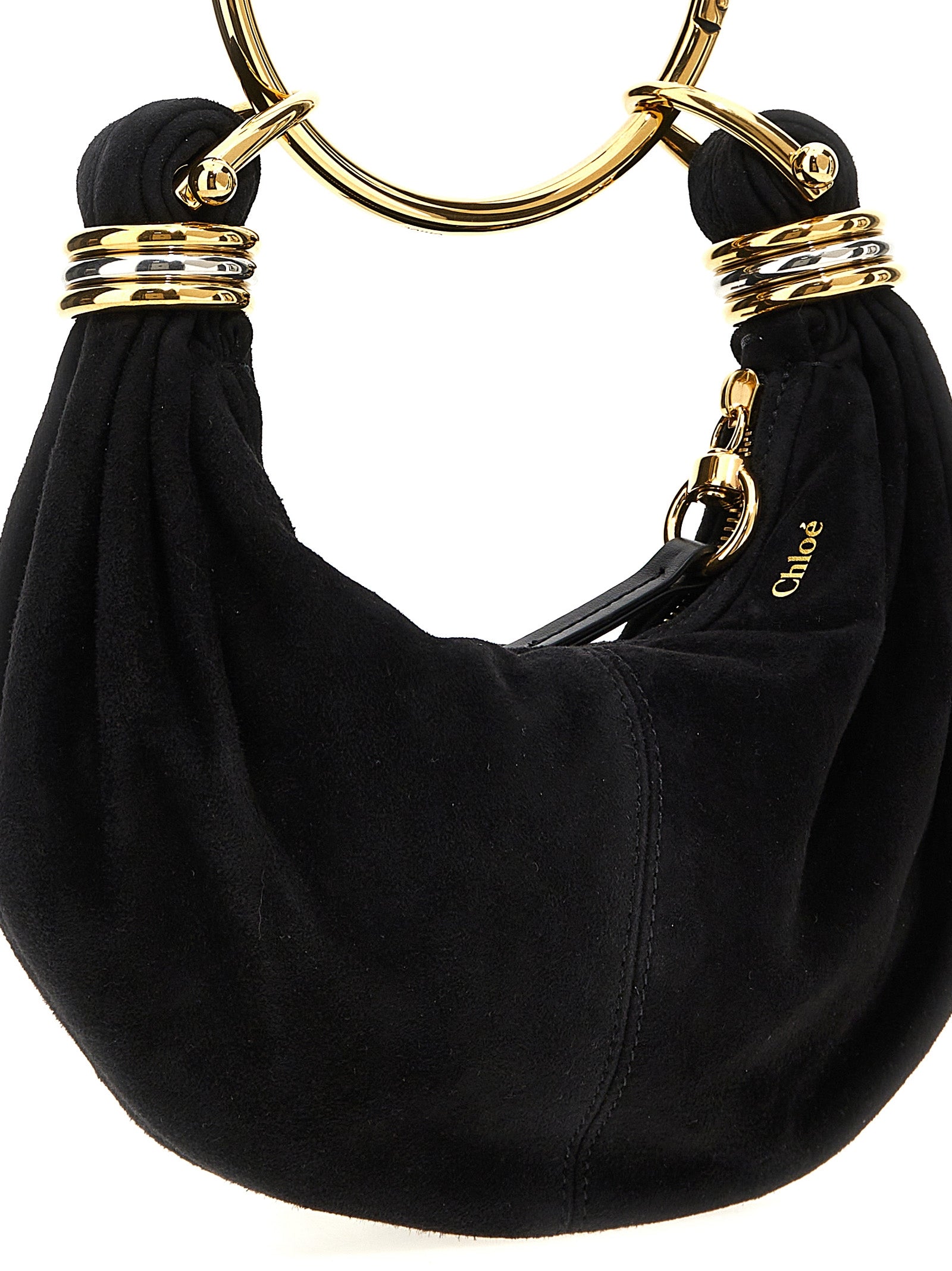 Chloé Bracelet Mini Hobo Bag - Black Suede Leather