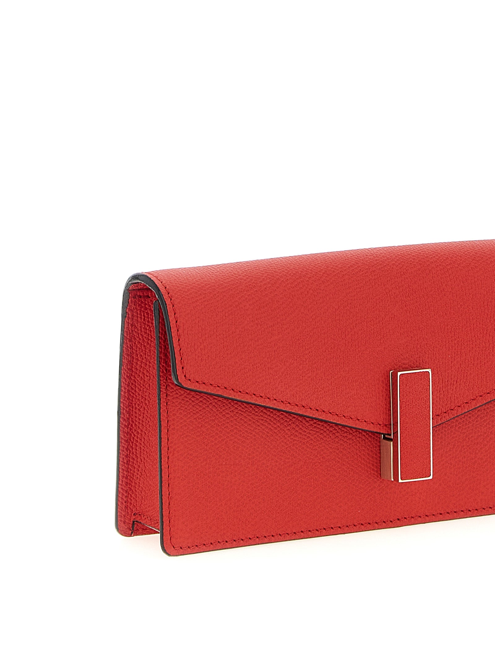 Valextra Iside Clutch with Chain Bag - Red Millepunte Leather