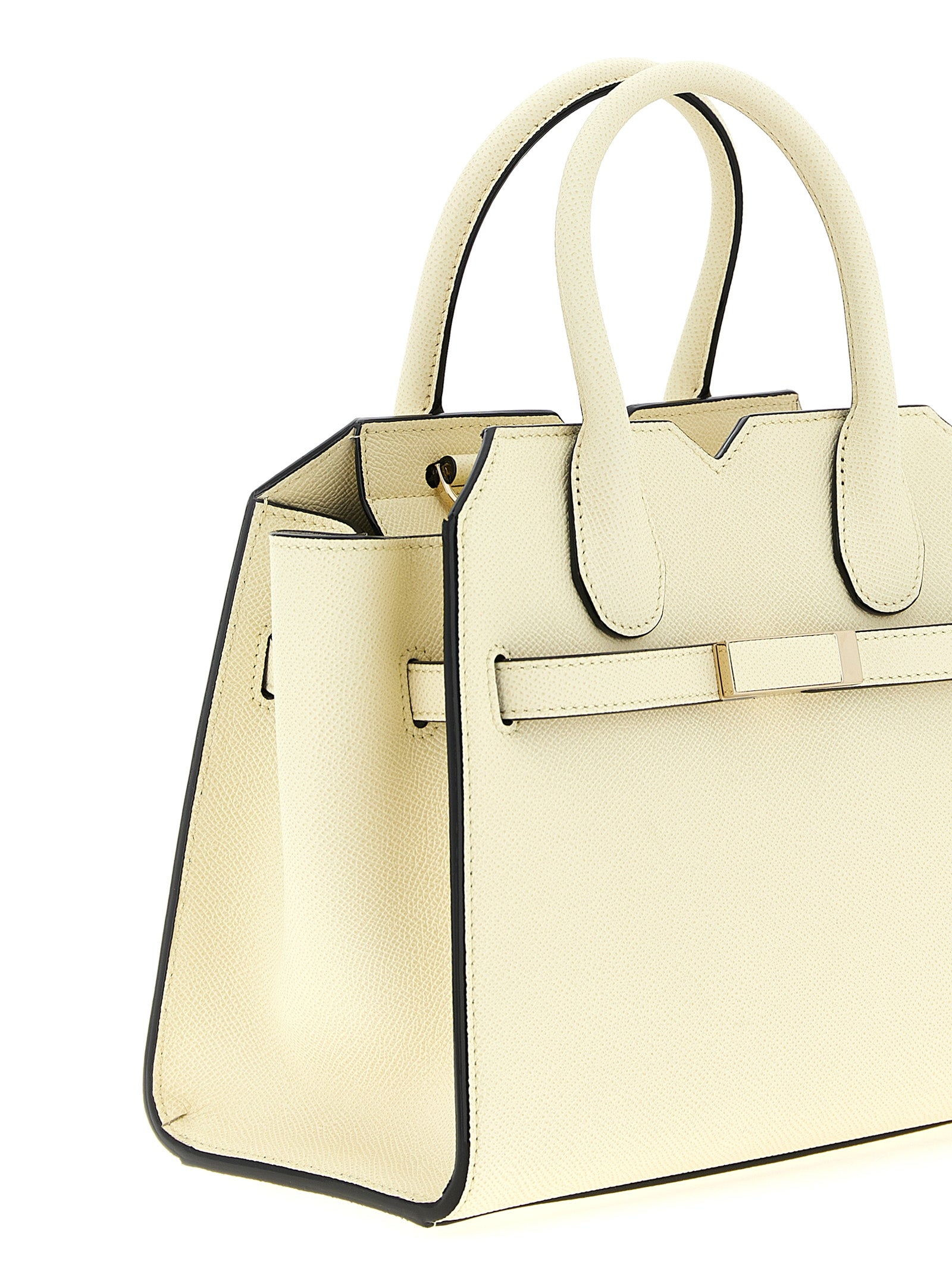 Valextra Milano Mini Top Handle Bag - White Millepunte Leather