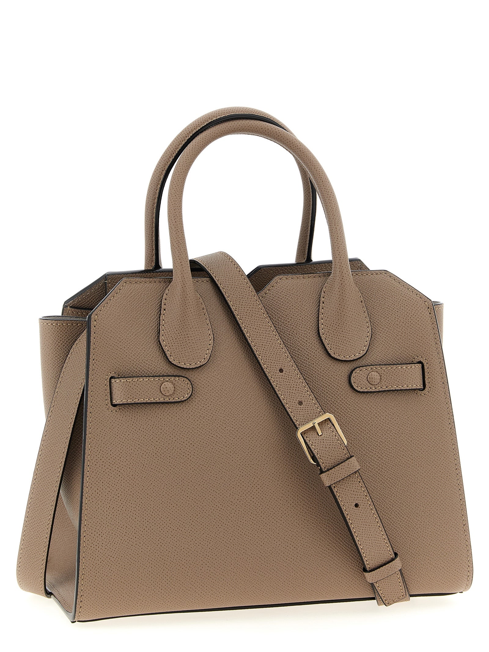 Valextra Milano Mini Top Handle Bag - Brown Millepunte Leather