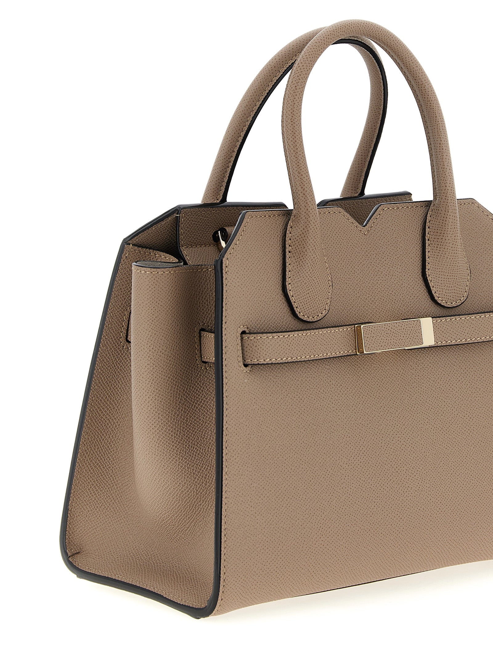 Valextra Milano Mini Top Handle Bag - Brown Millepunte Leather