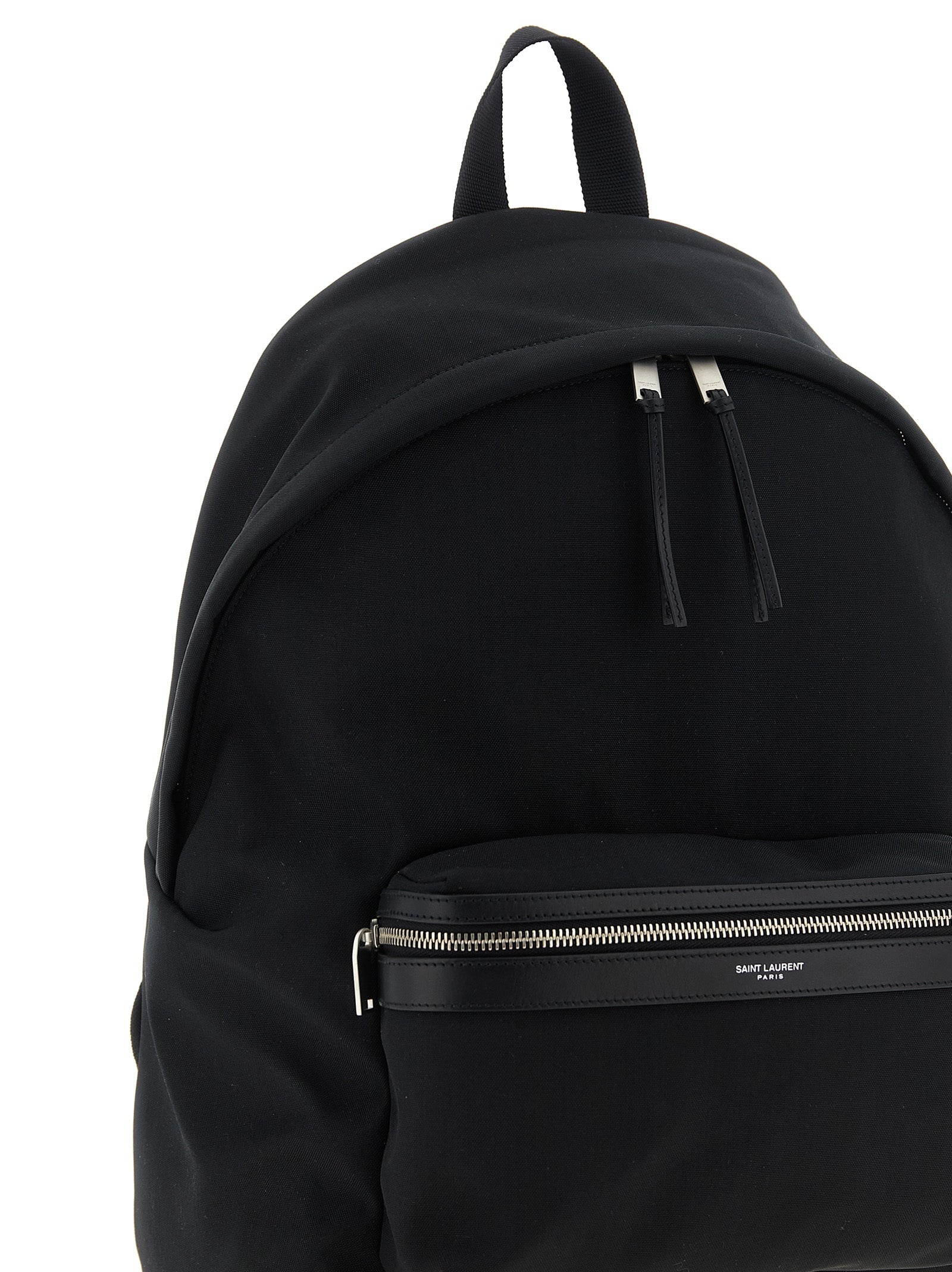 Saint Laurent City Backpack - Black Canvas Nylon and Leather