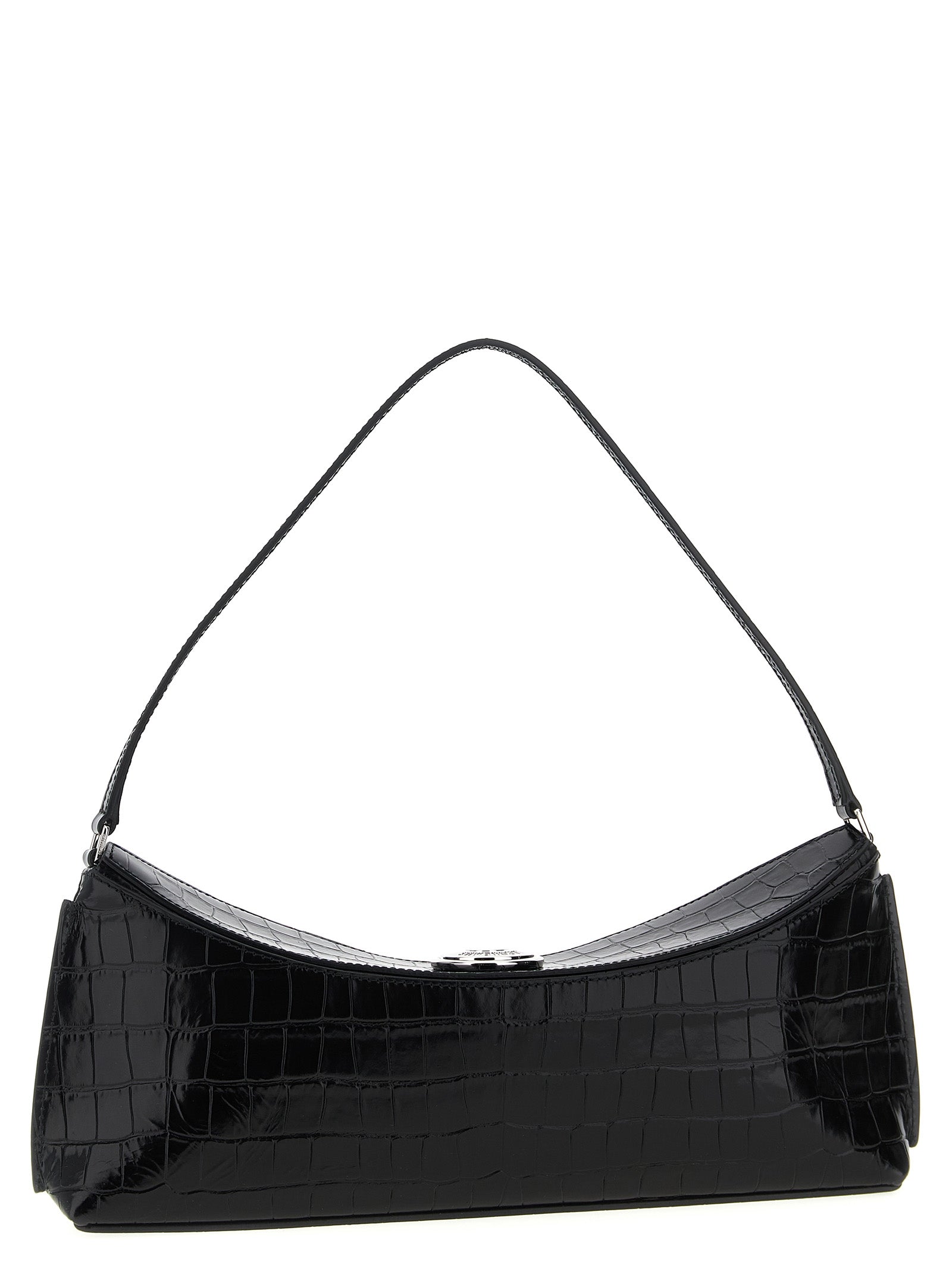 Jacquemus La Pochette Ovalo - Black Croc-Embossed Leather