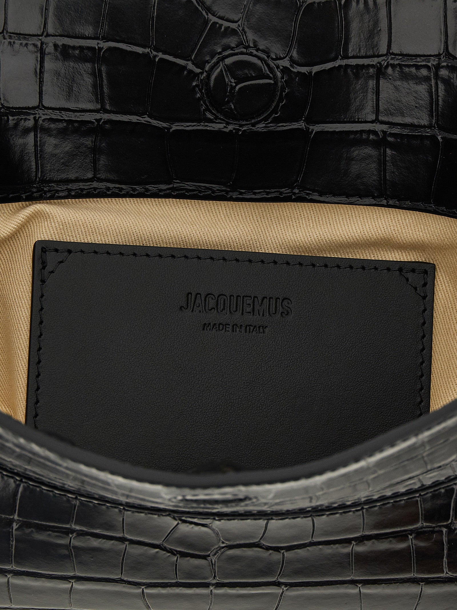 Jacquemus La Pochette Ovalo - Black Croc-Embossed Leather