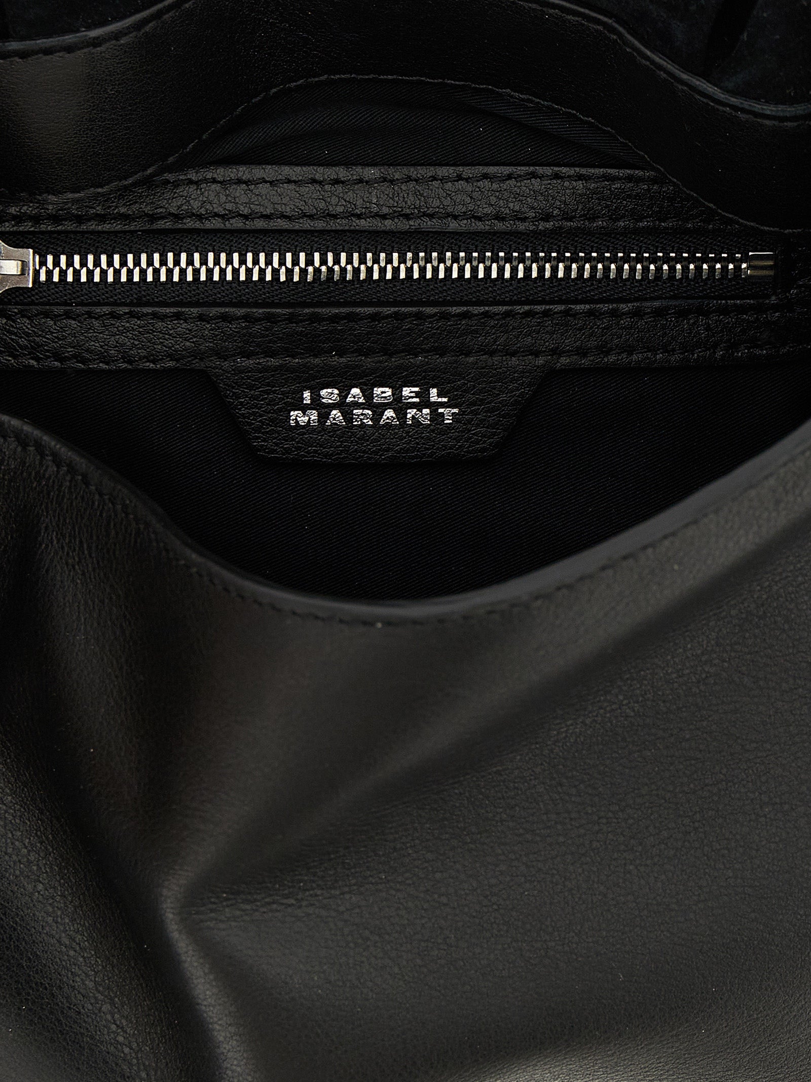 Isabel Marant Bolton Pouch Leather Shoulder Bag - Black and Silver