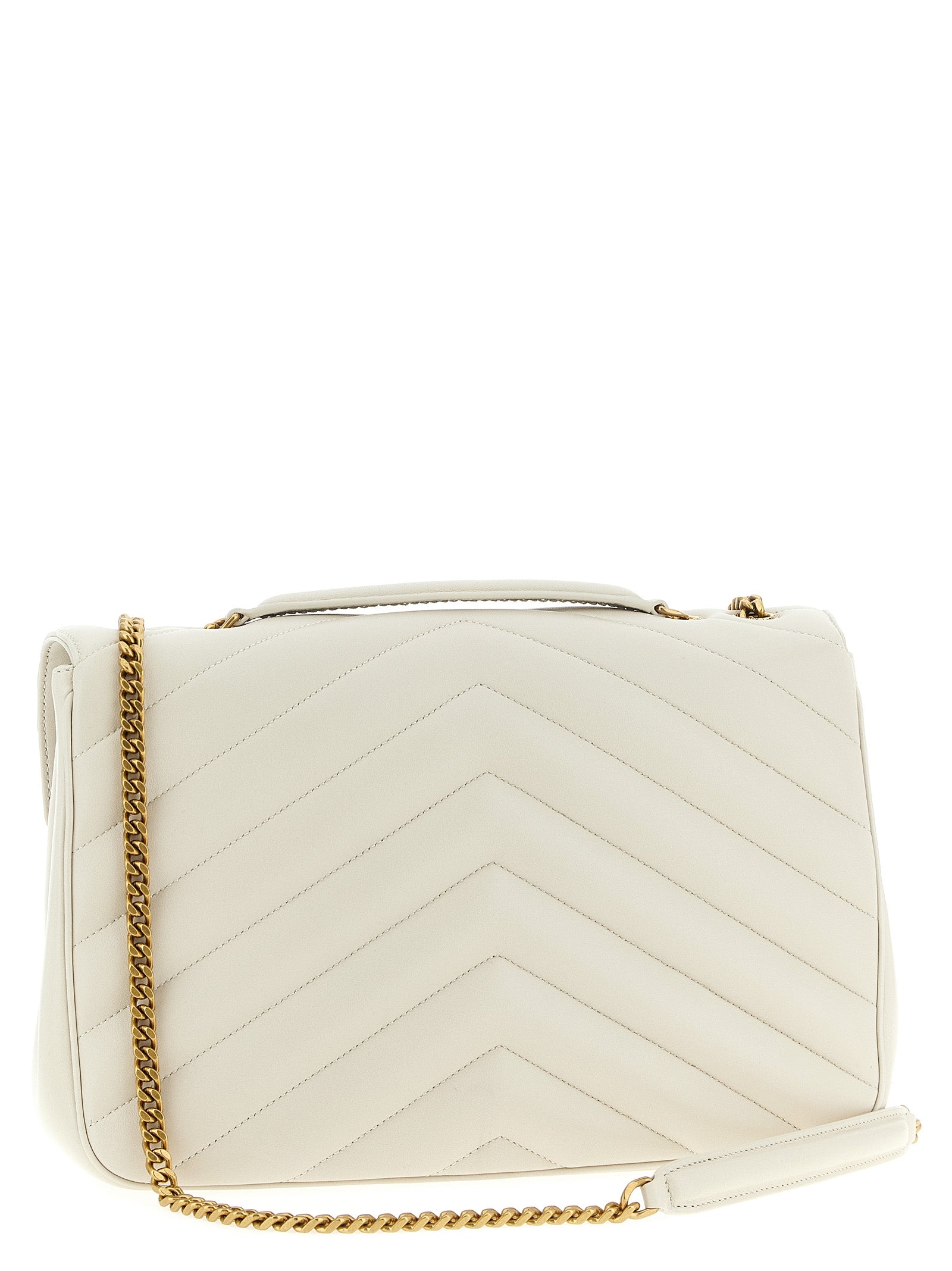 Saint Laurent Loulou Large in Matelassé Lambskin - White