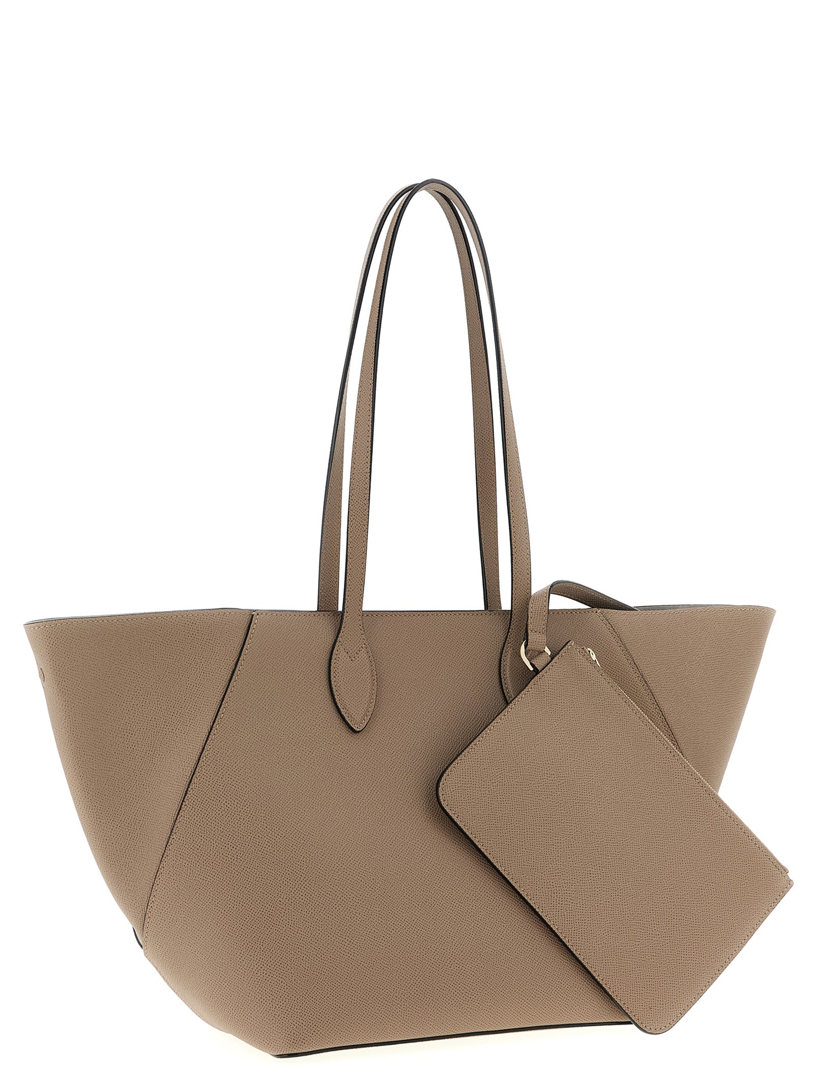 Valextra Vivi Shopping Medium Bag - Sahara Brown Millepunte Leather