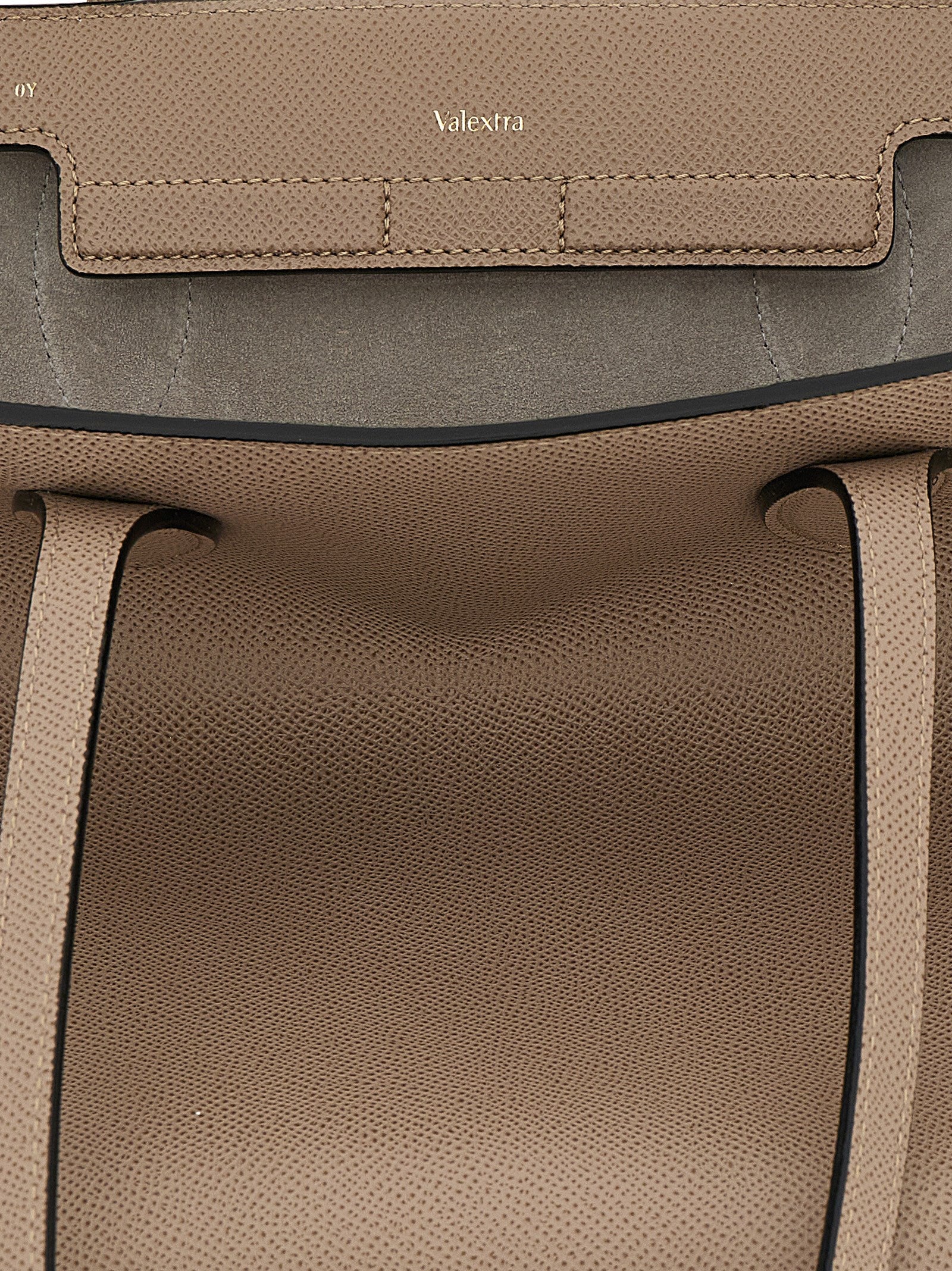 Valextra Vivi Shopping Medium Bag - Sahara Brown Millepunte Leather