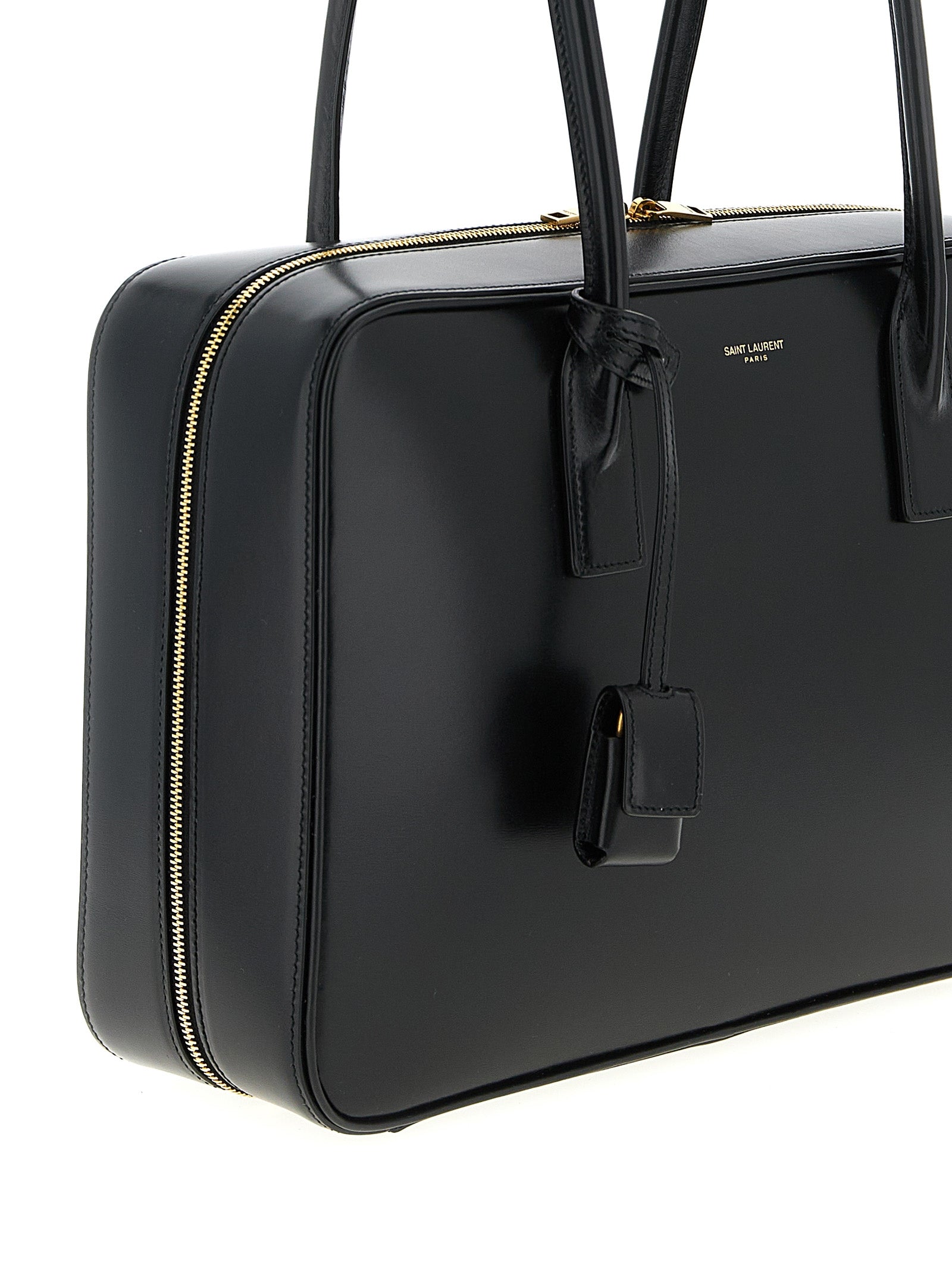 Saint Laurent Sac de Jour in Box Shoulder Bag - Black