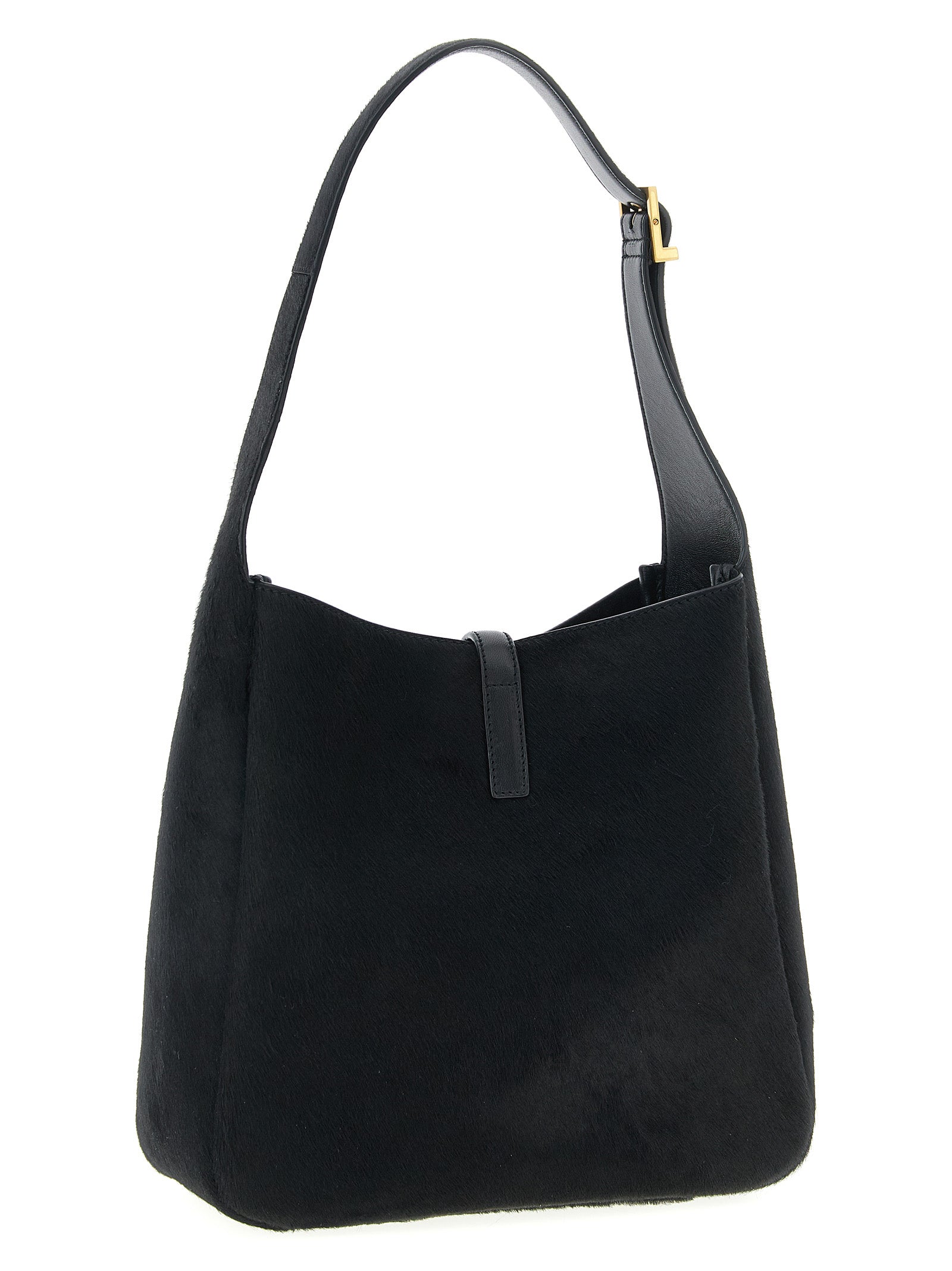 Saint Laurent Le 5 À 7 Small Hobo Bag - Black Pony Hair Leather