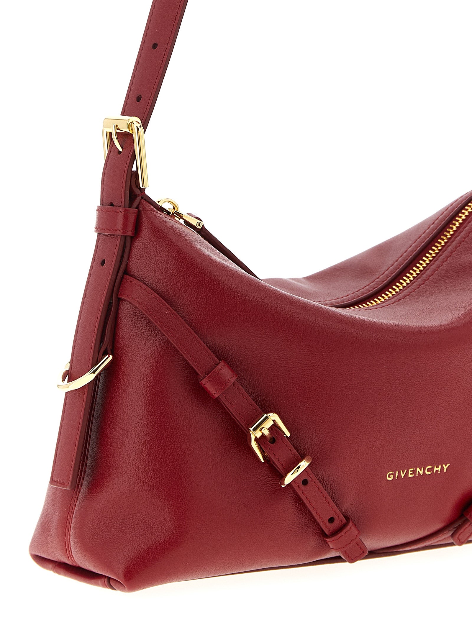 Givenchy Mini Voyou Bag - Shiny Dark Red Leather