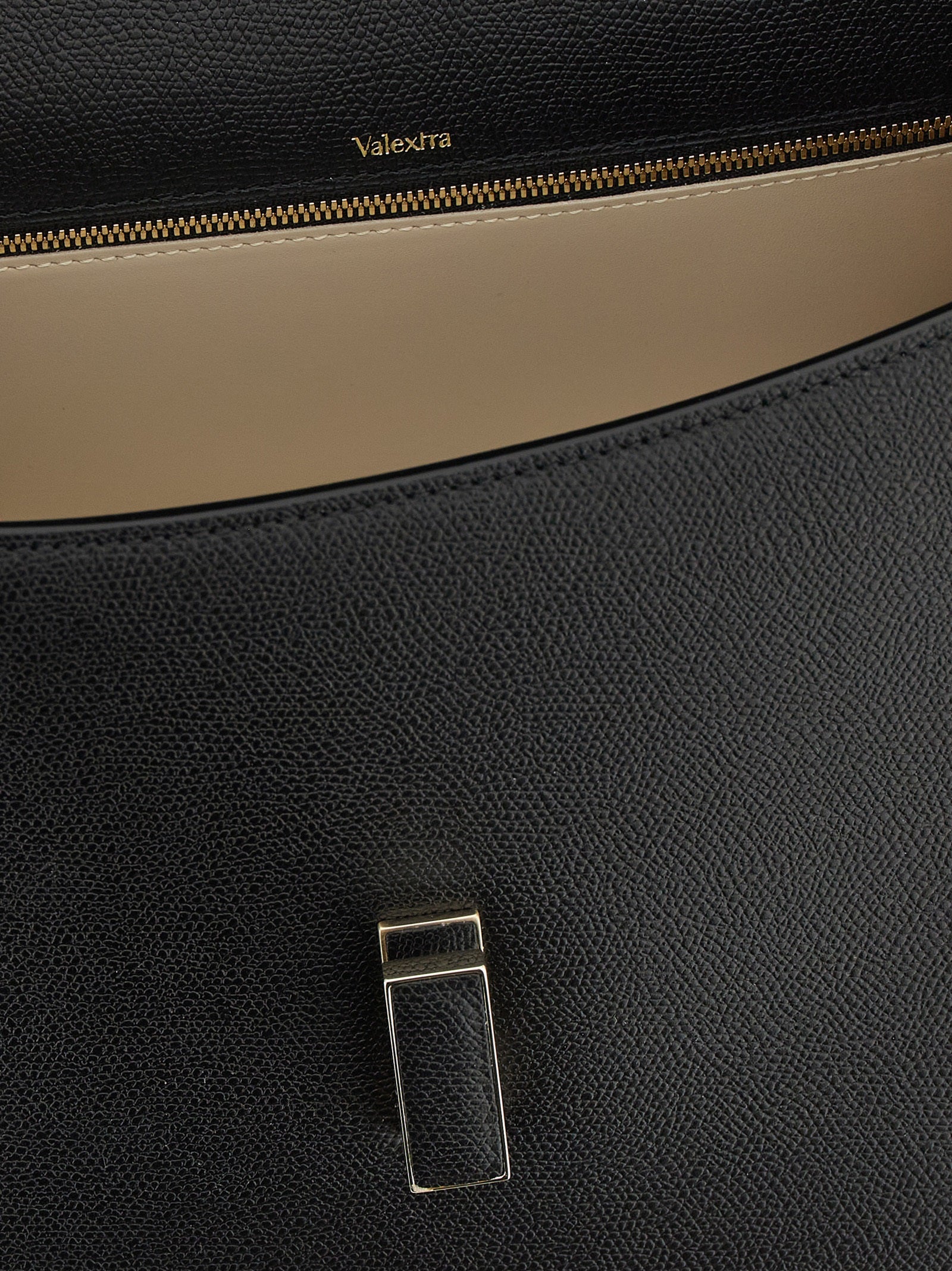 Valextra Iside Top Handle Large Bag - Black Millepunte Leather (Rare Discontinued Size)