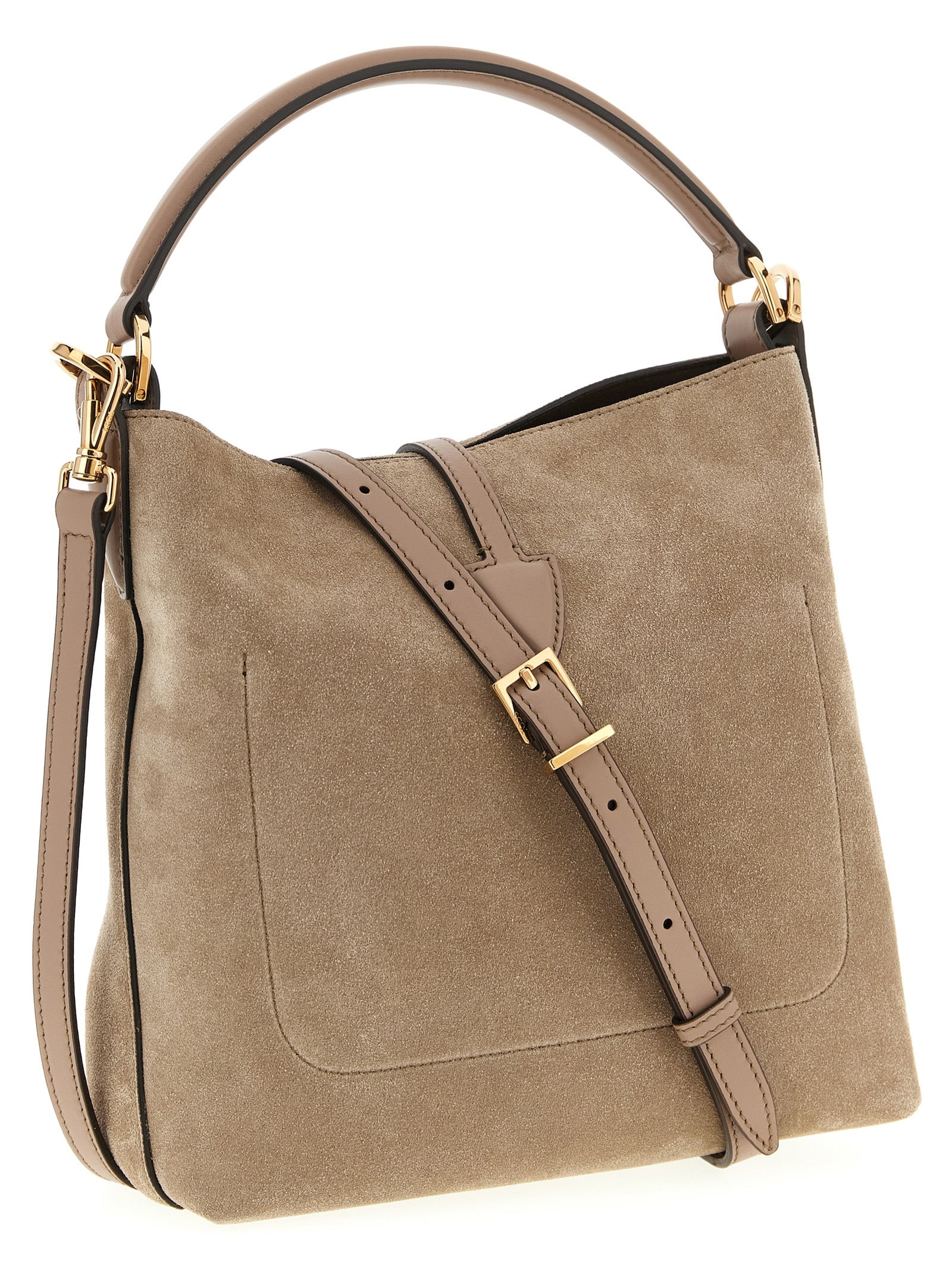 Tod's T Timeless Mini Bucket Bag - Beige Suede