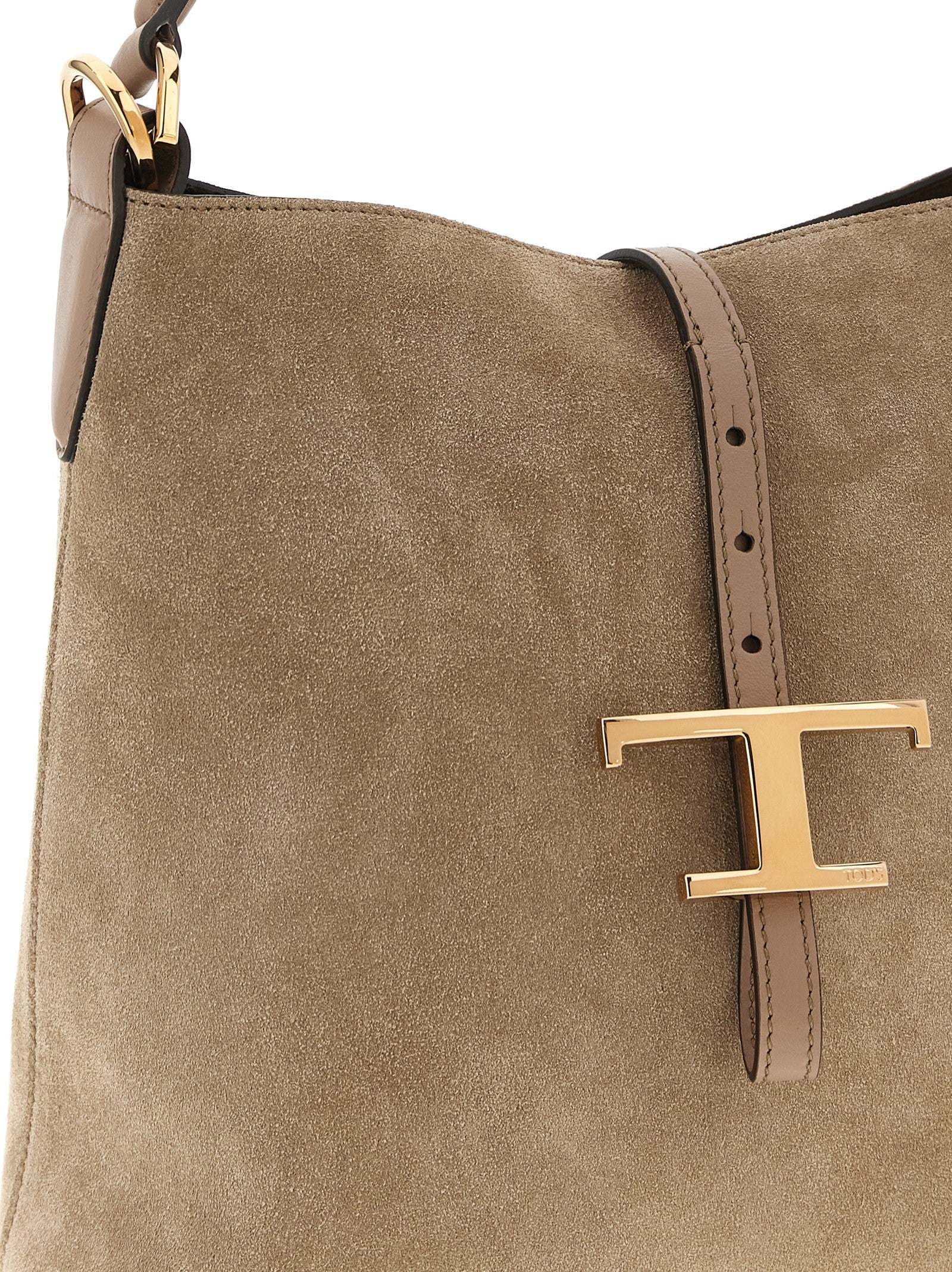 Tod's T Timeless Mini Bucket Bag - Beige Suede
