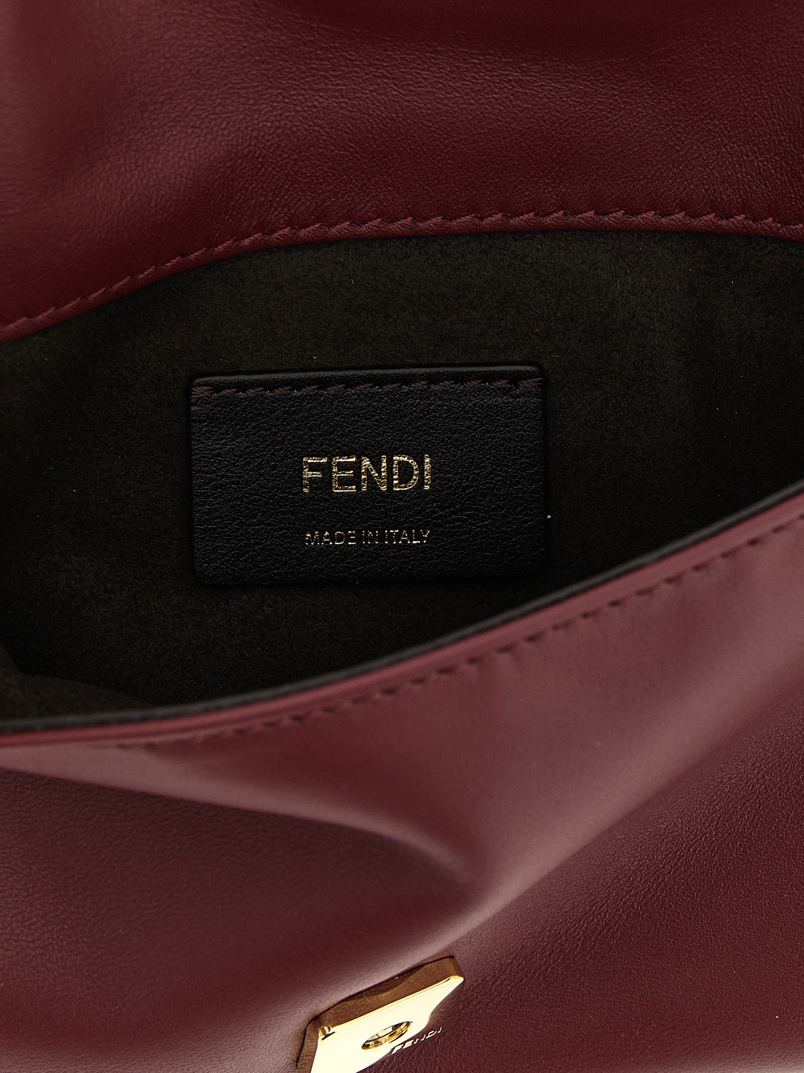 Fendi Mamma Baguette Pouch - Burgundy Nappa Leather