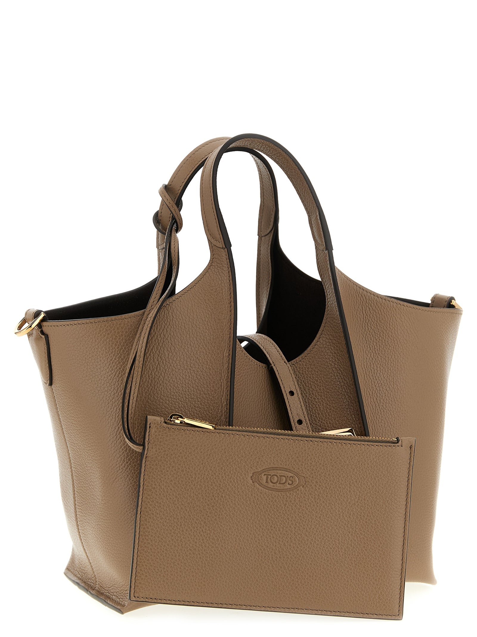 Tod's T Timeless Mini Shopping Bag - Beige Leather
