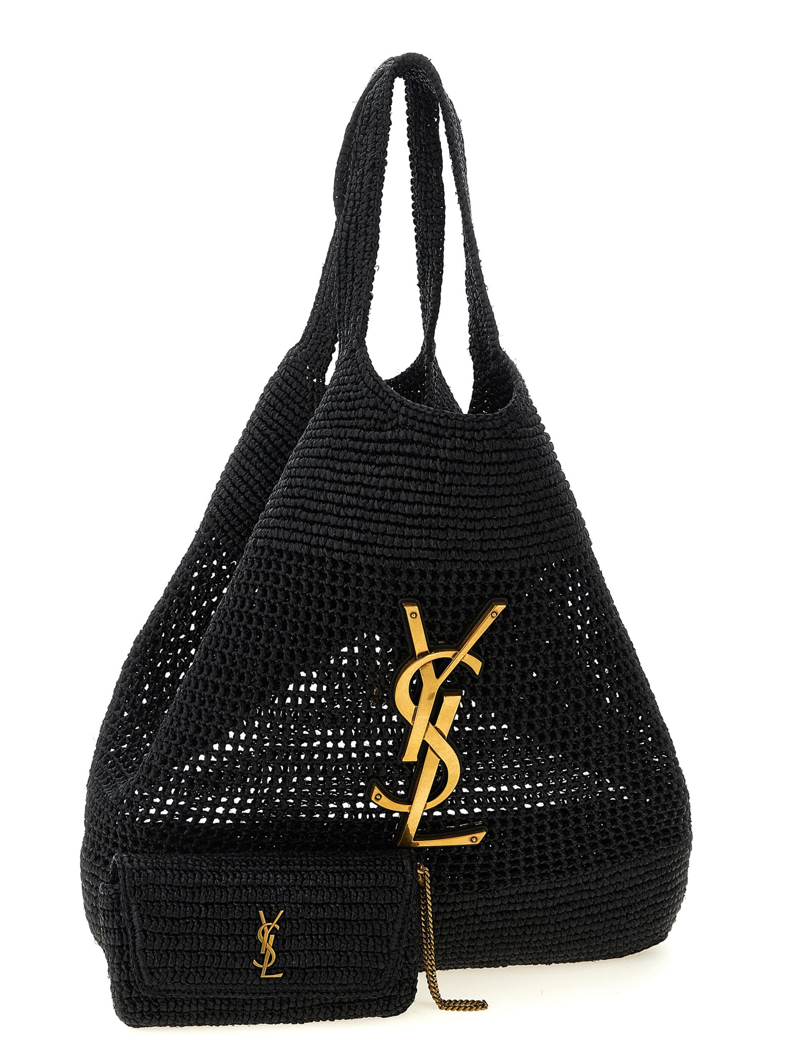 Saint Laurent Icare Tote Bag - Black Raffia