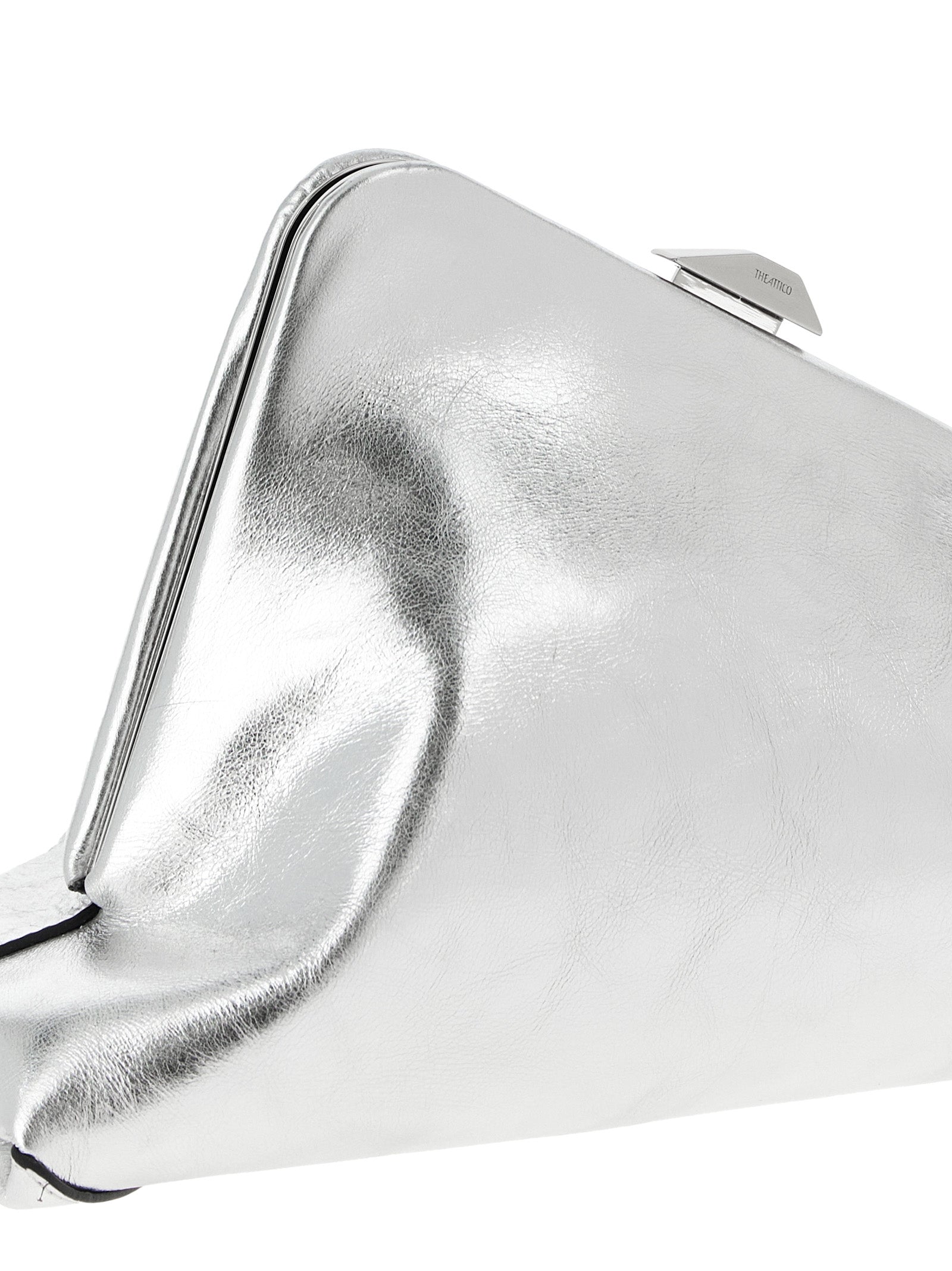 The Attico Day Off Small Clutch Bag - Silver