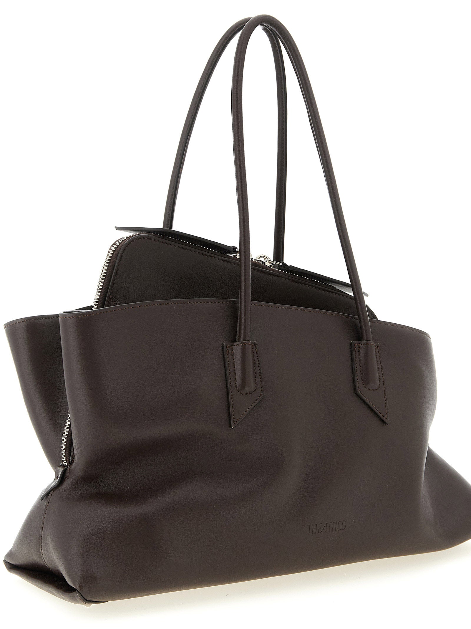 The Attico La Passeggiata Medium Top Handle - Dark Brown