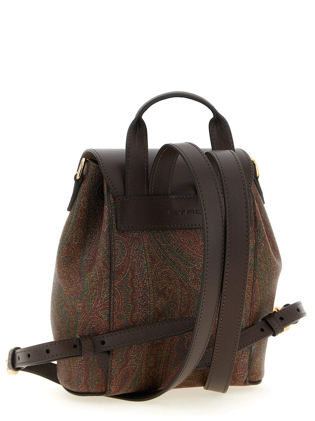 Etro Essential Arnica Small Backpack - Brown Paisley Jacquard Fabric