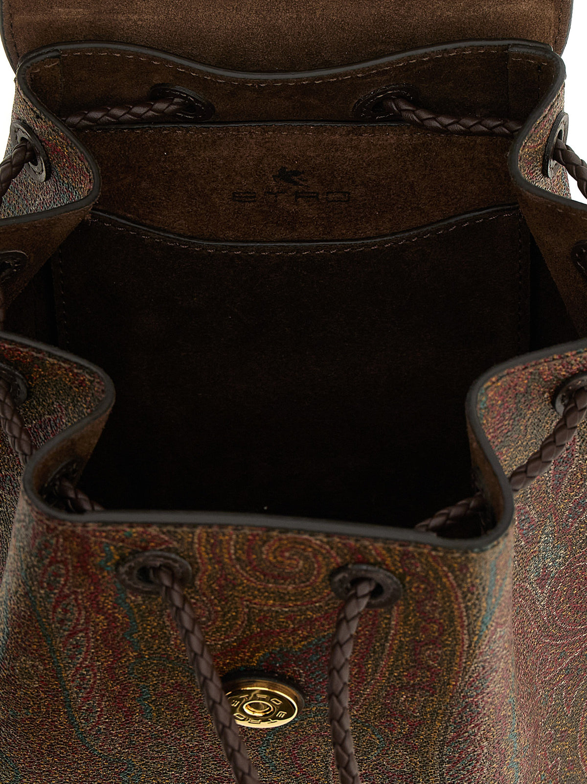 Etro Essential Arnica Small Backpack - Brown Paisley Jacquard Fabric