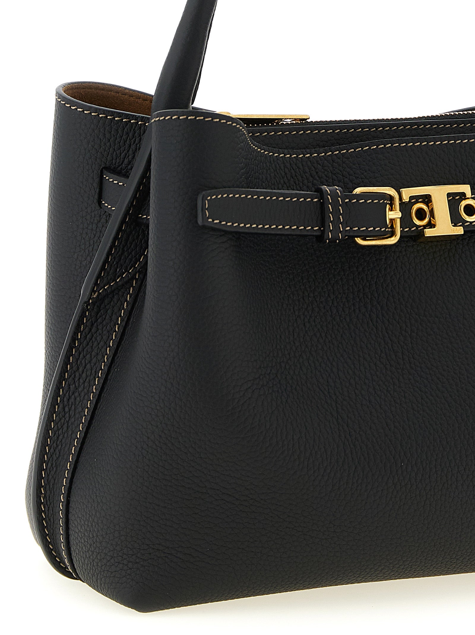 Tod's T Signature Mini Handbag - Black Leather