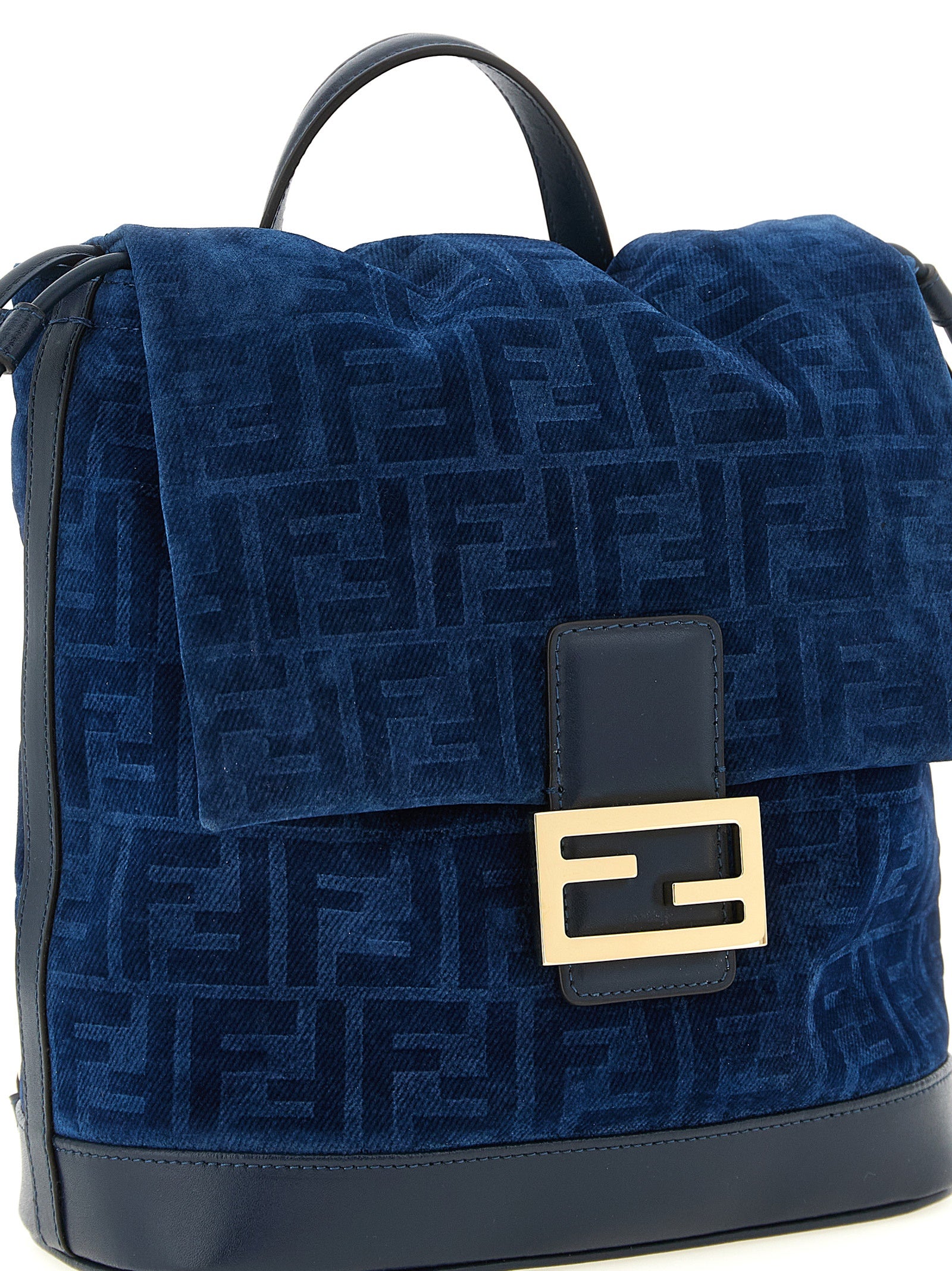 Fendi Backpack - Blue Flocked FF Denim