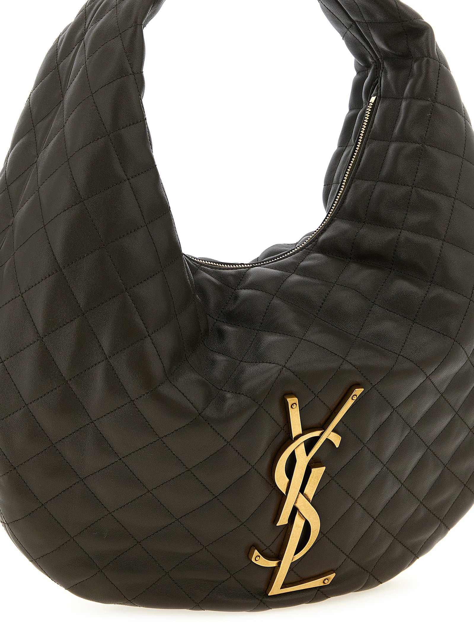 Saint Laurent Icare Hobo in Quilted Nappa - Light Musk